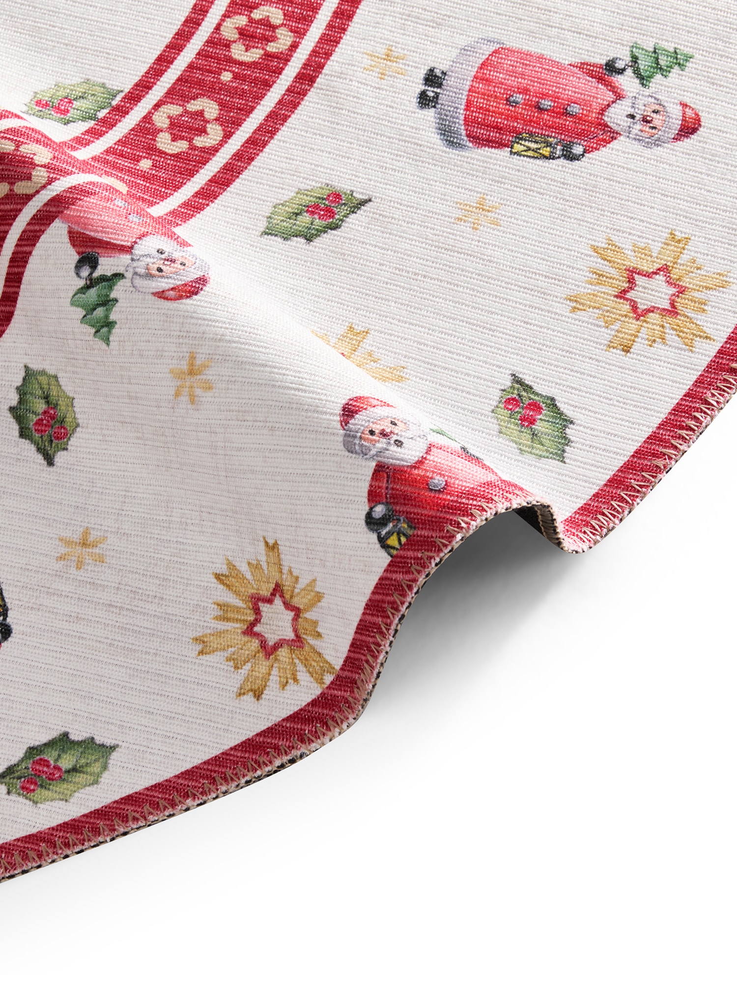 Villeroy & Boch Teppich »Toy's Delight Limited Edition Santa Claus«, rund, 3 mm Höhe, Limited Edition, Weihnachten, Wohnzimmer, Baumrock, Waschbar, Rund