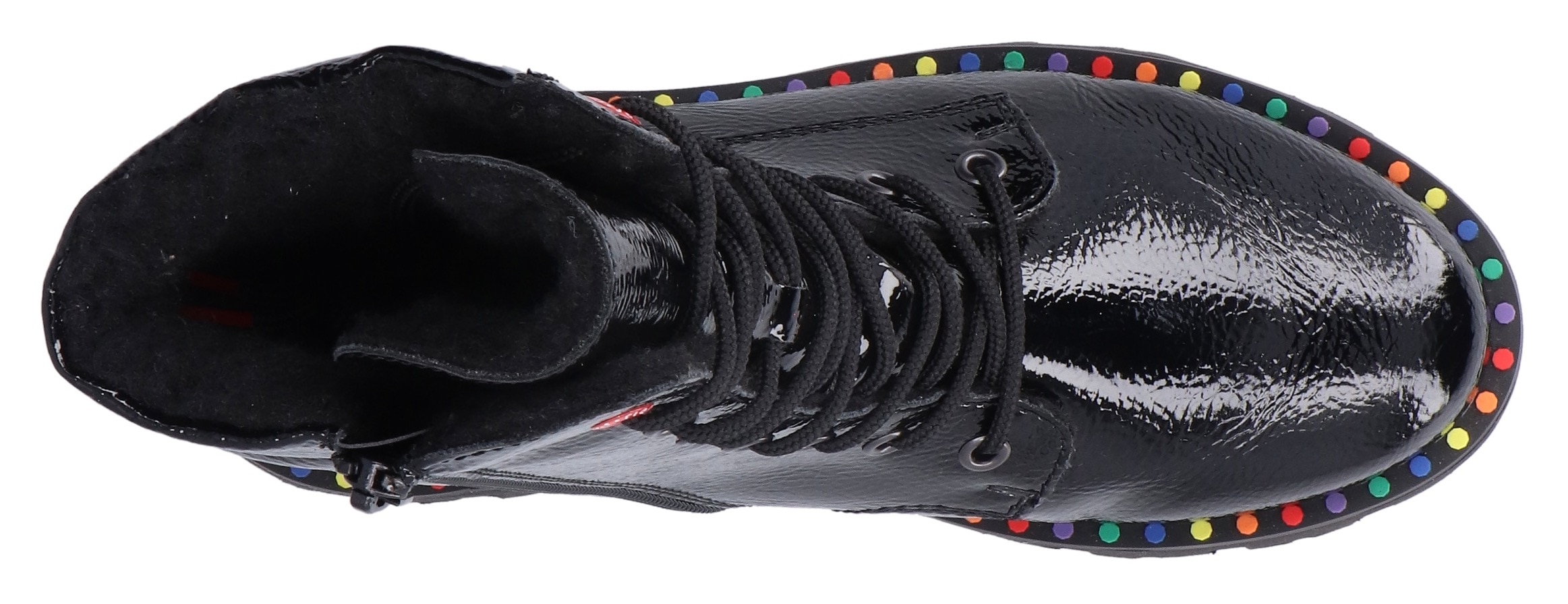 Rieker Winterstiefelette  Plateauboots, Winterboots, Lackstiefelette mit Innen-Reißverschluss