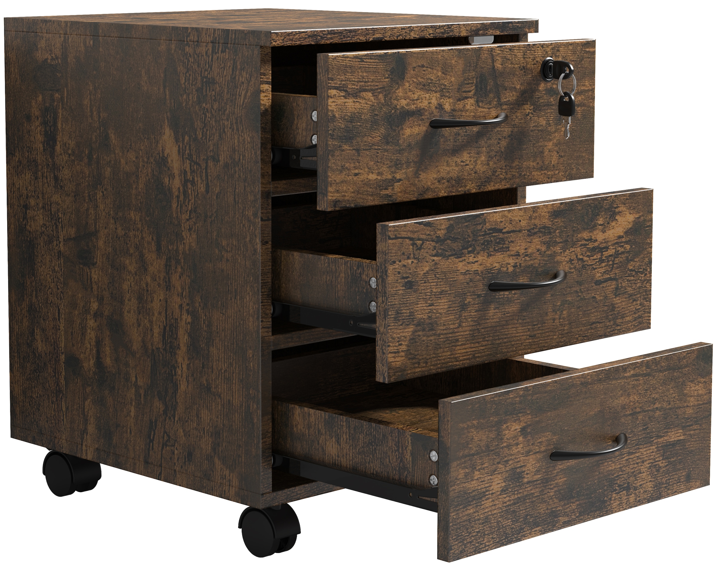 VCM Container »Holz Rollcontainer Büromöbel 3 Schubladen Baula L«