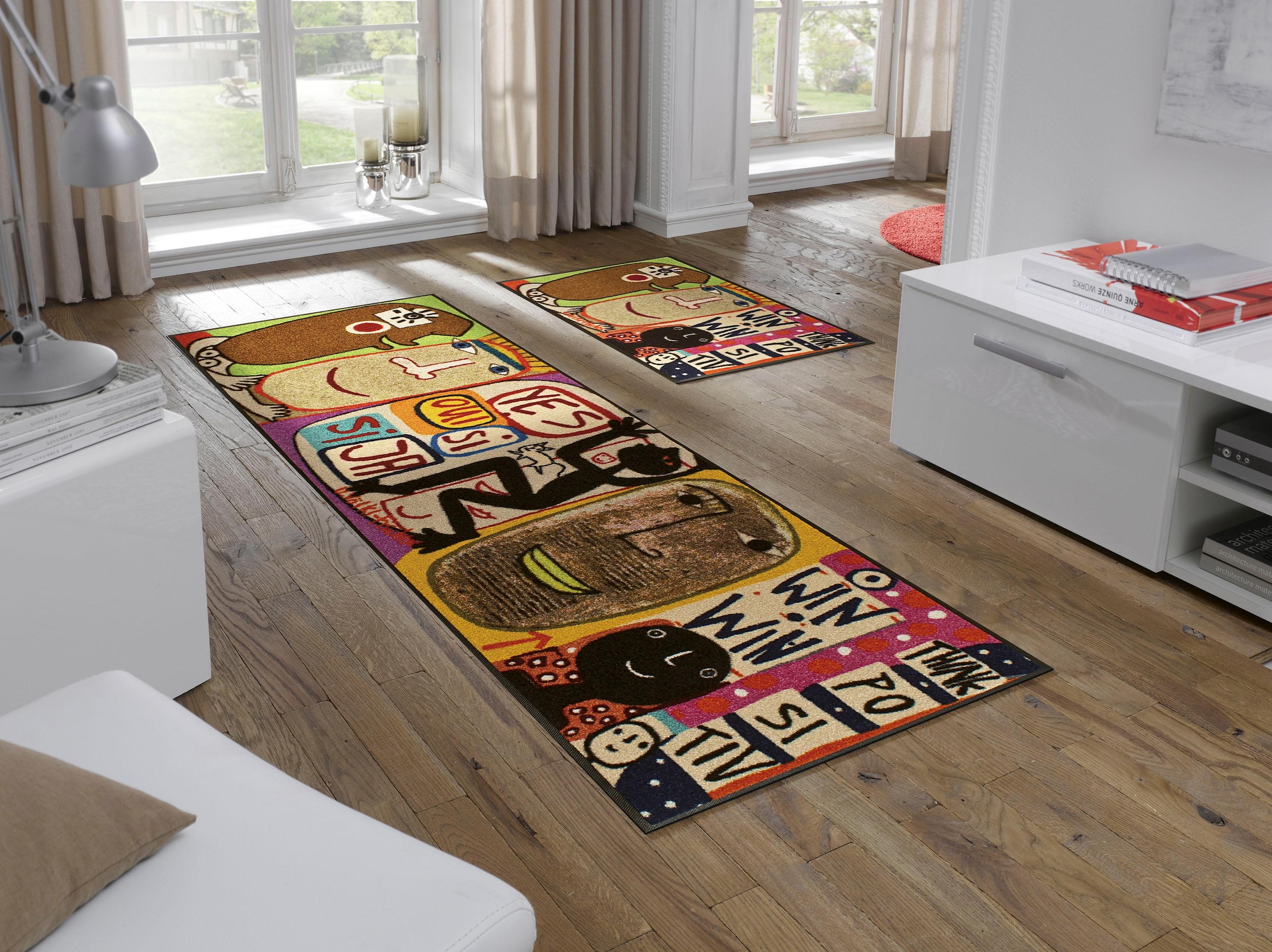 wash+dry by Kleen-Tex Läufer »Think Positiv« rechteckig 7 mm Höhe Schmutzfangläufer, modernes Design, rutschhemmend, waschbar