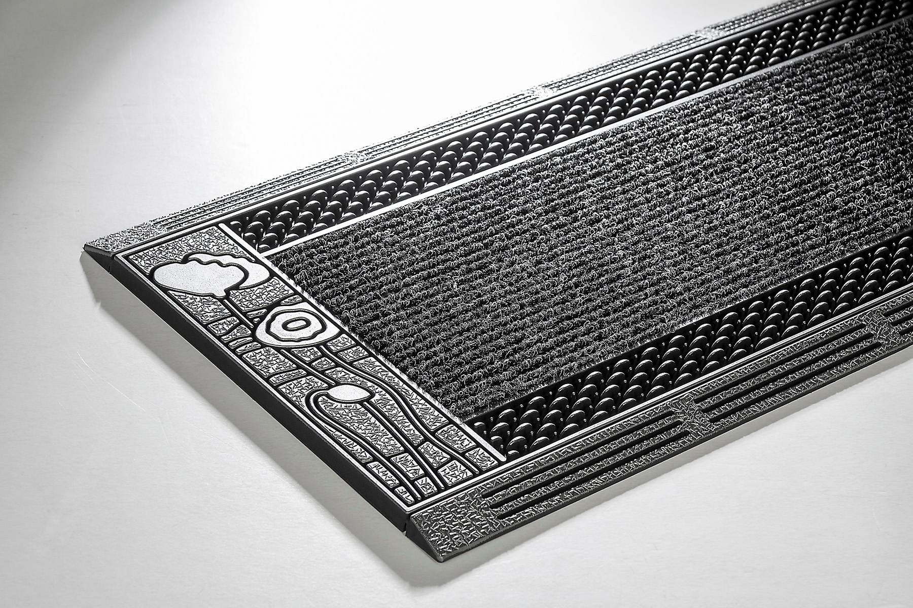 Home2Fashion Fußmatte »CenterClean XL«, rechteckig, 10 mm Höhe, schmale Schmutzfangmatte, strapazierfähig, In- und Outdoor geeignet