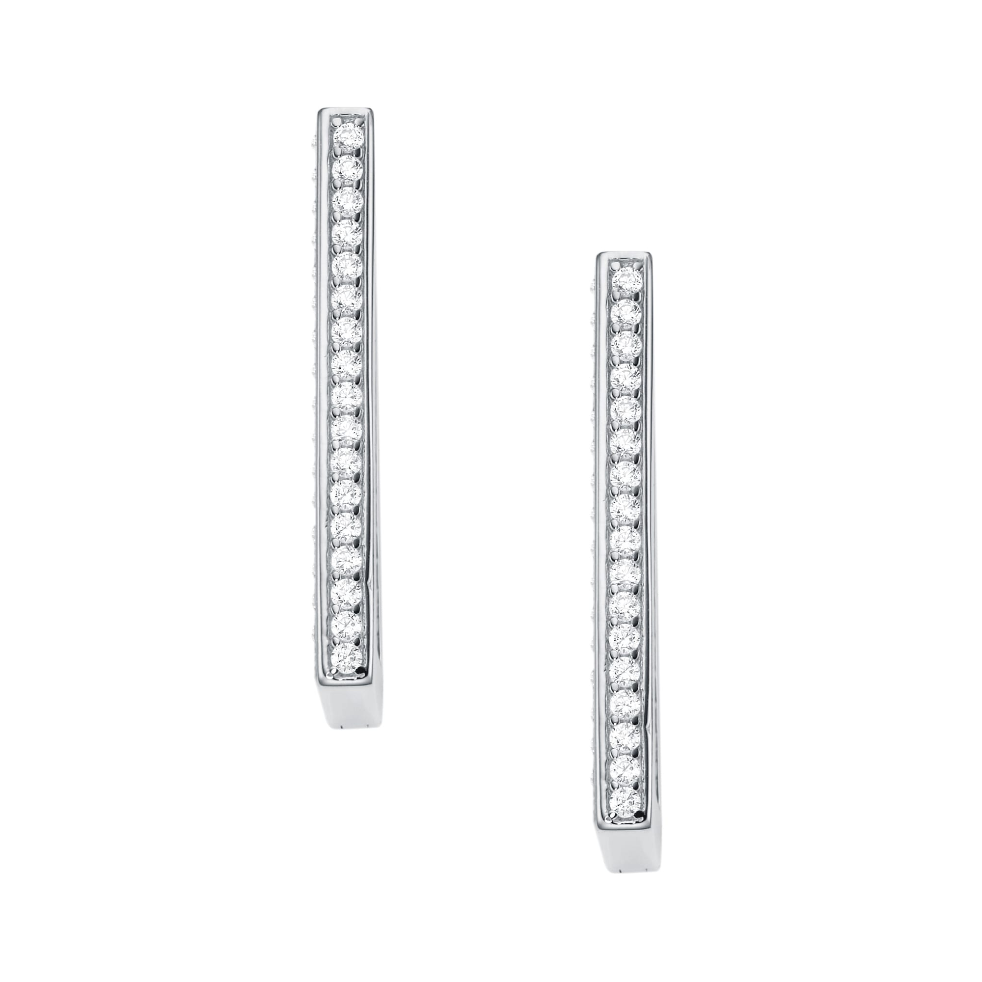 GIORGIO MARTELLO MILANO Paar Creolen »Klappcreolen rechteckige Form, mit Zirkonia, Silber 925«