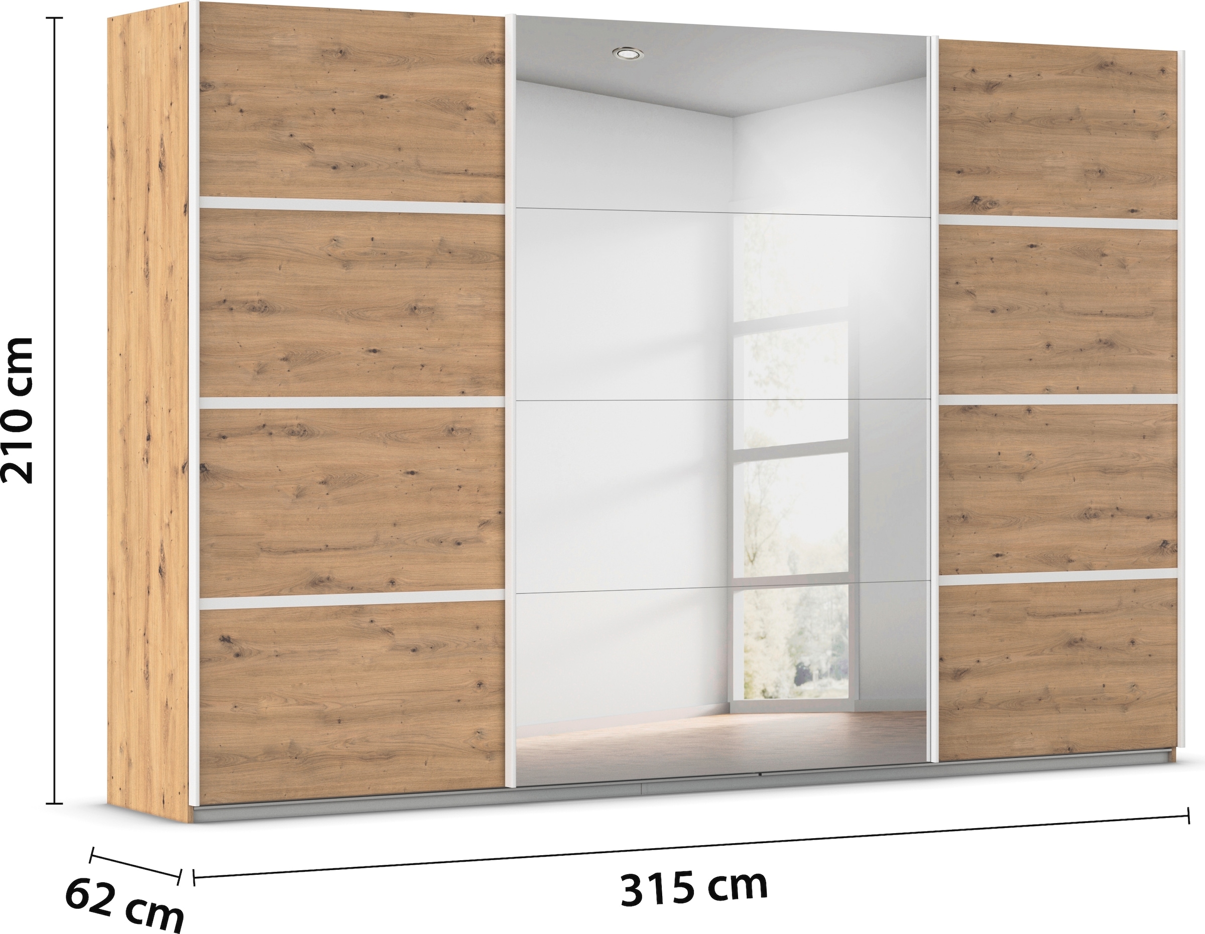 rauch Kleiderschrank »Schwebetürenschrank Garderobe Schrank TOP ANGEBOT Avola«, (in 3 verschiedenen Ausstattungen BASIC/CLASSIC/PREMIUM inkl. Spiegel), mit eleganten Zierleisten in Chrom, Schwarz oder Weiß MADE IN GERMANY