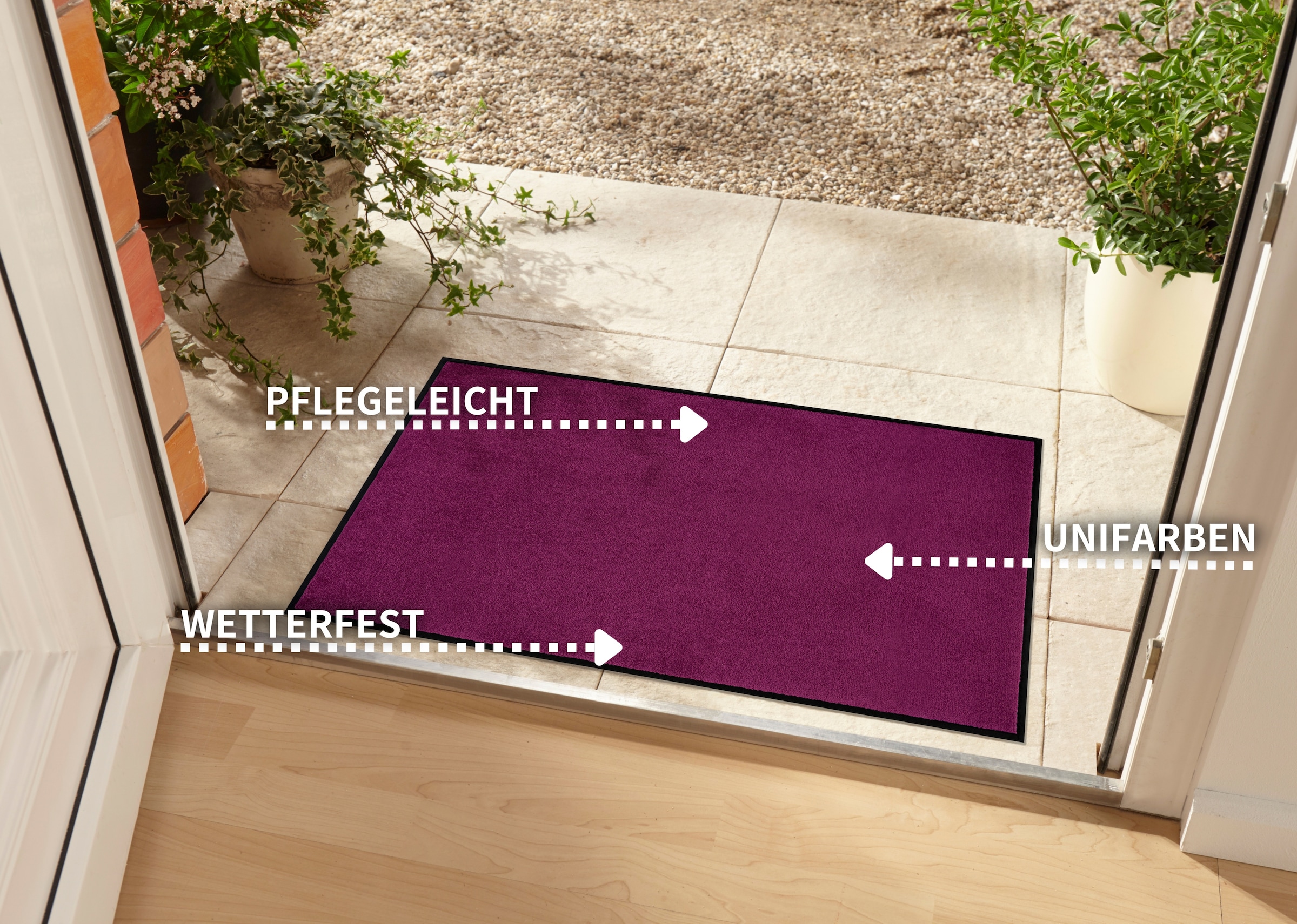 my home Fußmatte »Triton«, rechteckig, 7 mm Höhe, Schmutzfangmatte, Türmatte, In- und Outdoor, Läufer, waschbar