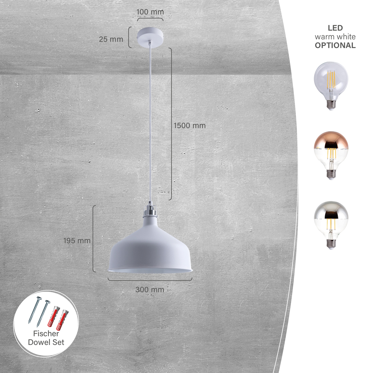 Paco Home Pendelleuchte »JAMES«, 1 flammig, Leuchtmittel E27 | ohne Leuchtmittel, Küchenlampe Hängend Hängelampe Esszimmer Esstischlampe Industrial