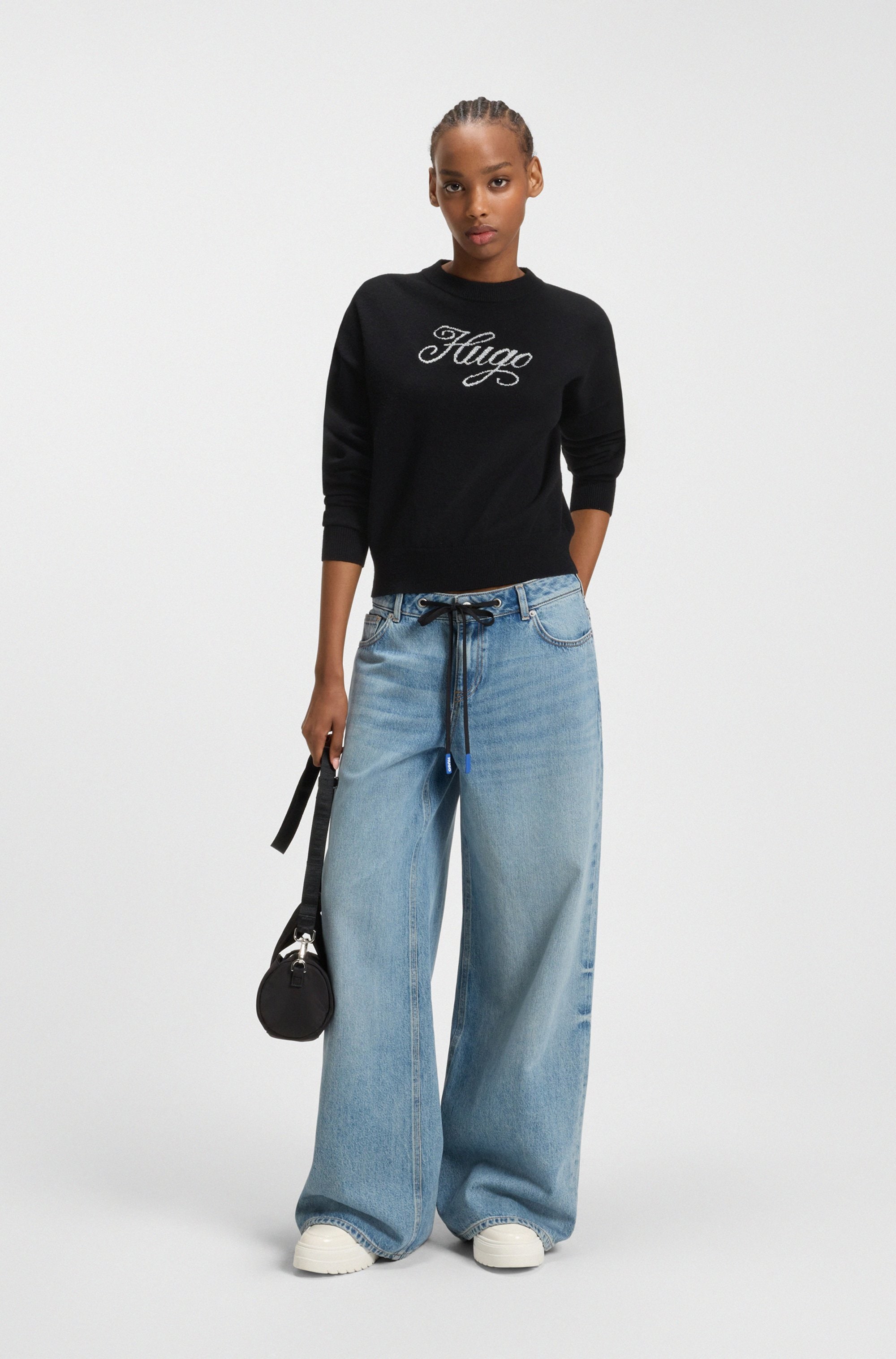 HUGO Blue Strickpullover »Slogix« mit Swirl-Logo