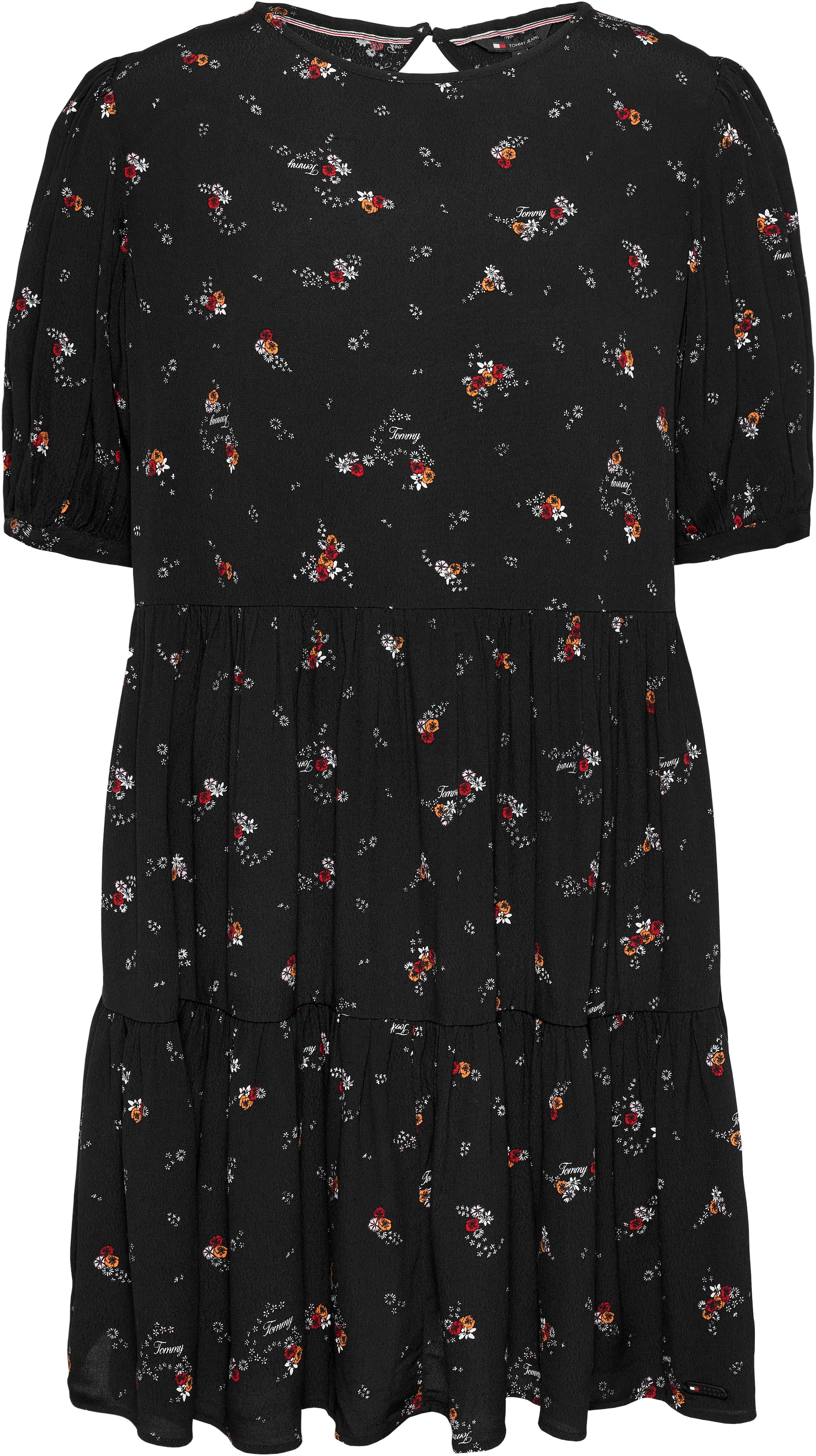 Tommy Jeans Blusenkleid »TJW BLACK FLORAL TIERD DRESS EXT«, mit Blumenprint