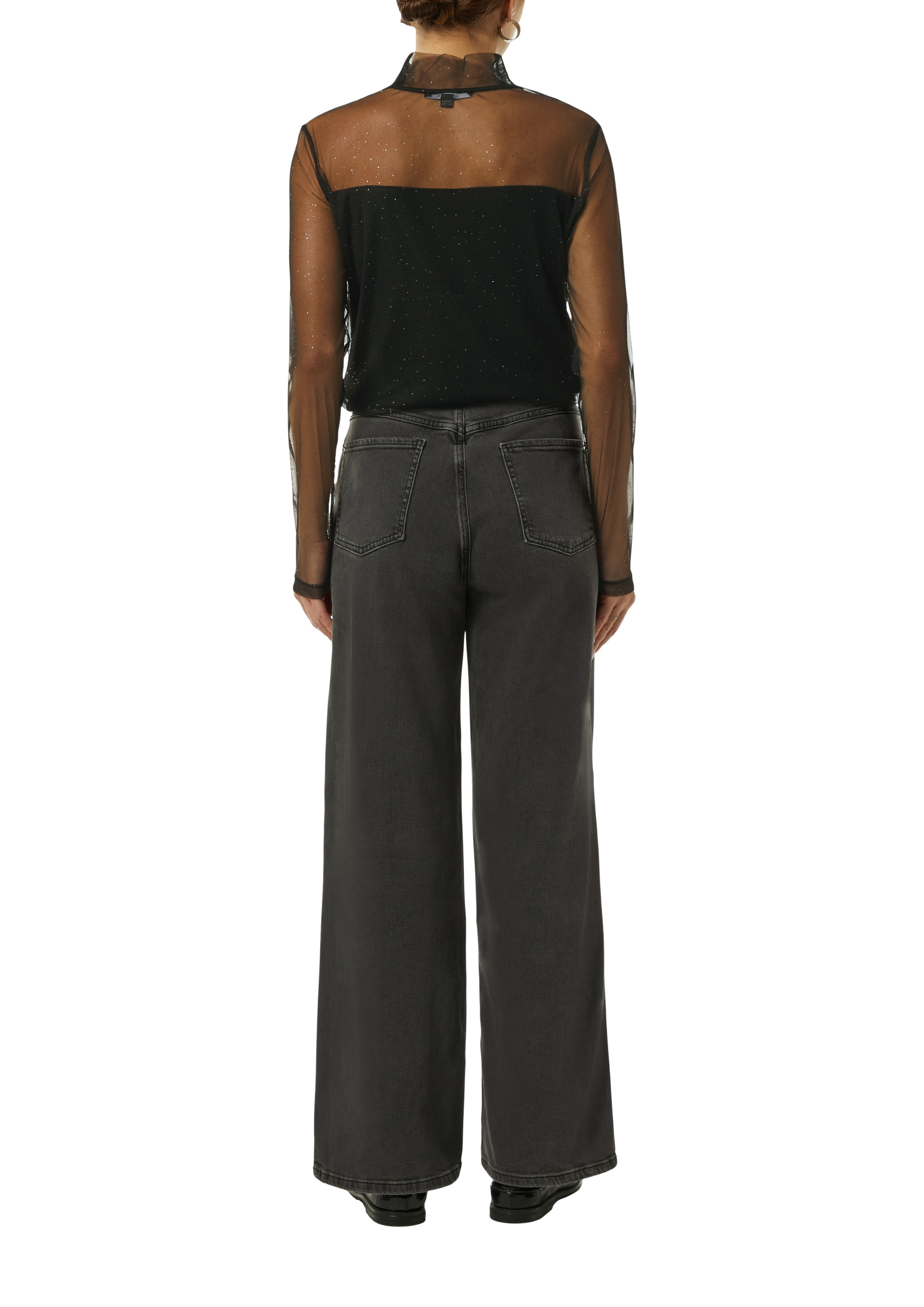 Comma Langarmshirt, im halbtransparenten Look