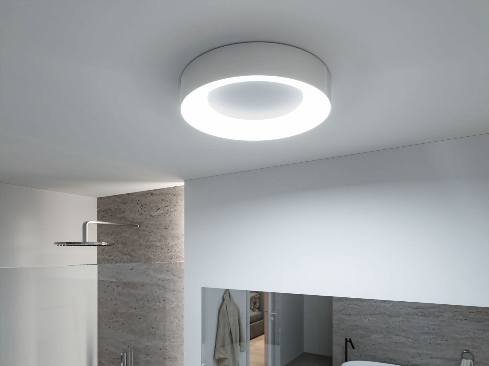 Paulmann LED Deckenleuchte »Selection Bathroom Casca IP44 1x23W 400mm, 230V Metall/Kunststoff«, 1 flammig, WhiteSwitch