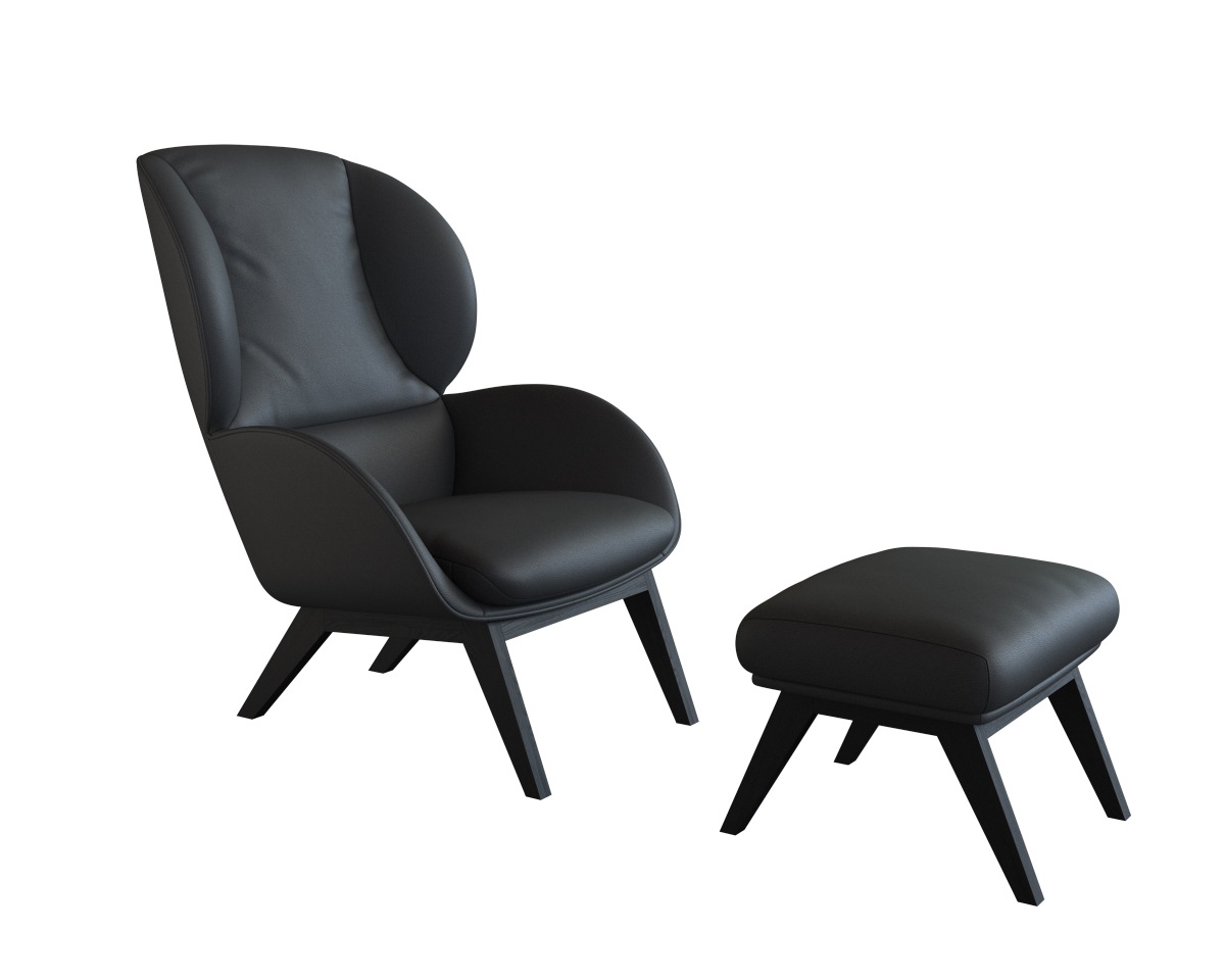 FLEXLUX Polsterhocker »Adria«, Fuß schwarz, Fußhocker für Ohrensessel