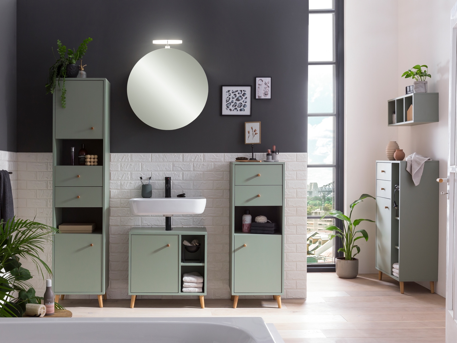 Schildmeyer Spiegelschrank »Bjarne«, Breite 65 cm, mit LED Beleuchtung