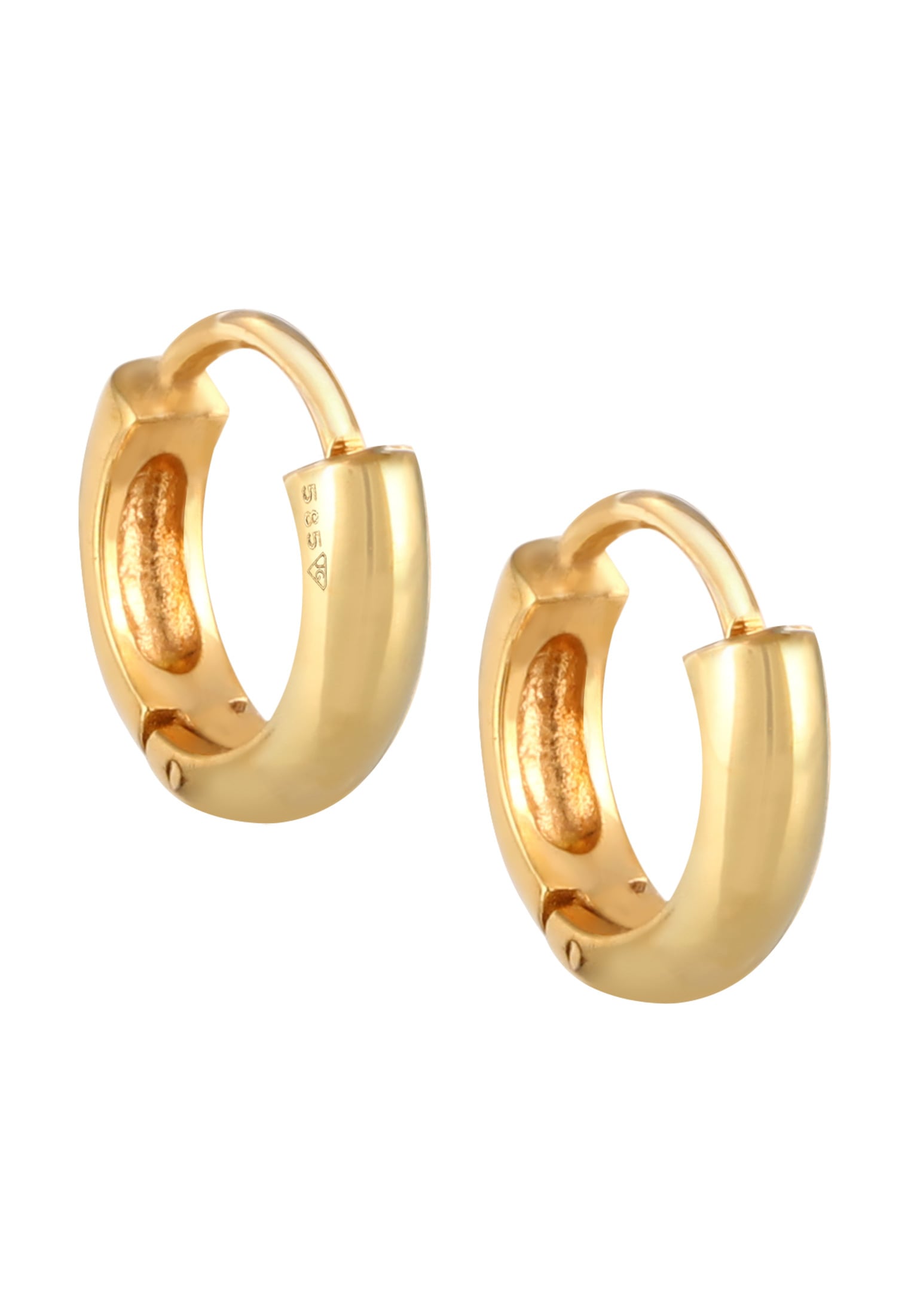 Elli Premium Paar Creolen »Ohrringe Creolen Basic Klassisch Rund 585 Gelbgold«