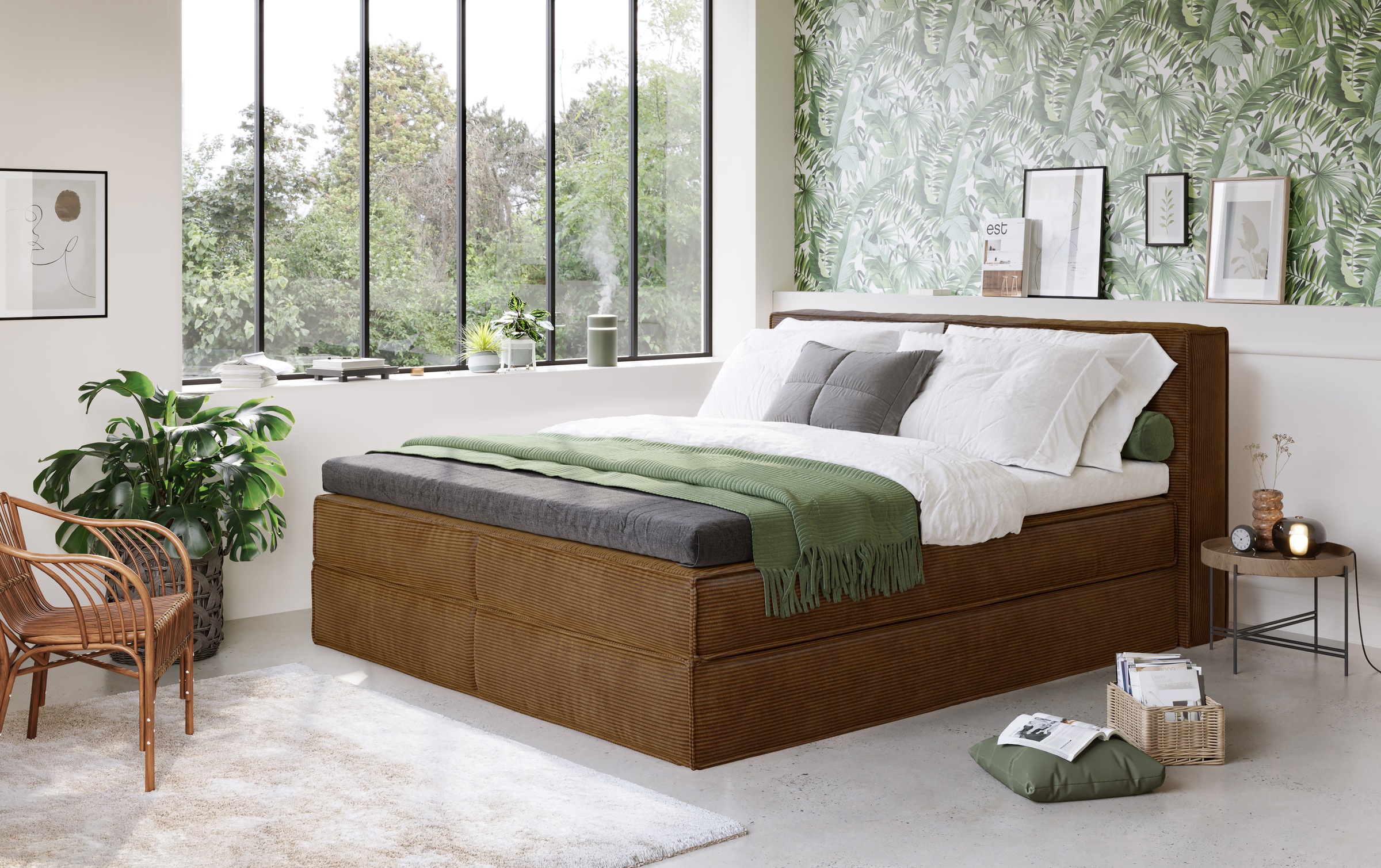 Home affaire Boxspringbett »Sacy«, Boxbett inkl. Topper, 2 Matratzen, Härtegrade H2, H3 und H4 wählbar