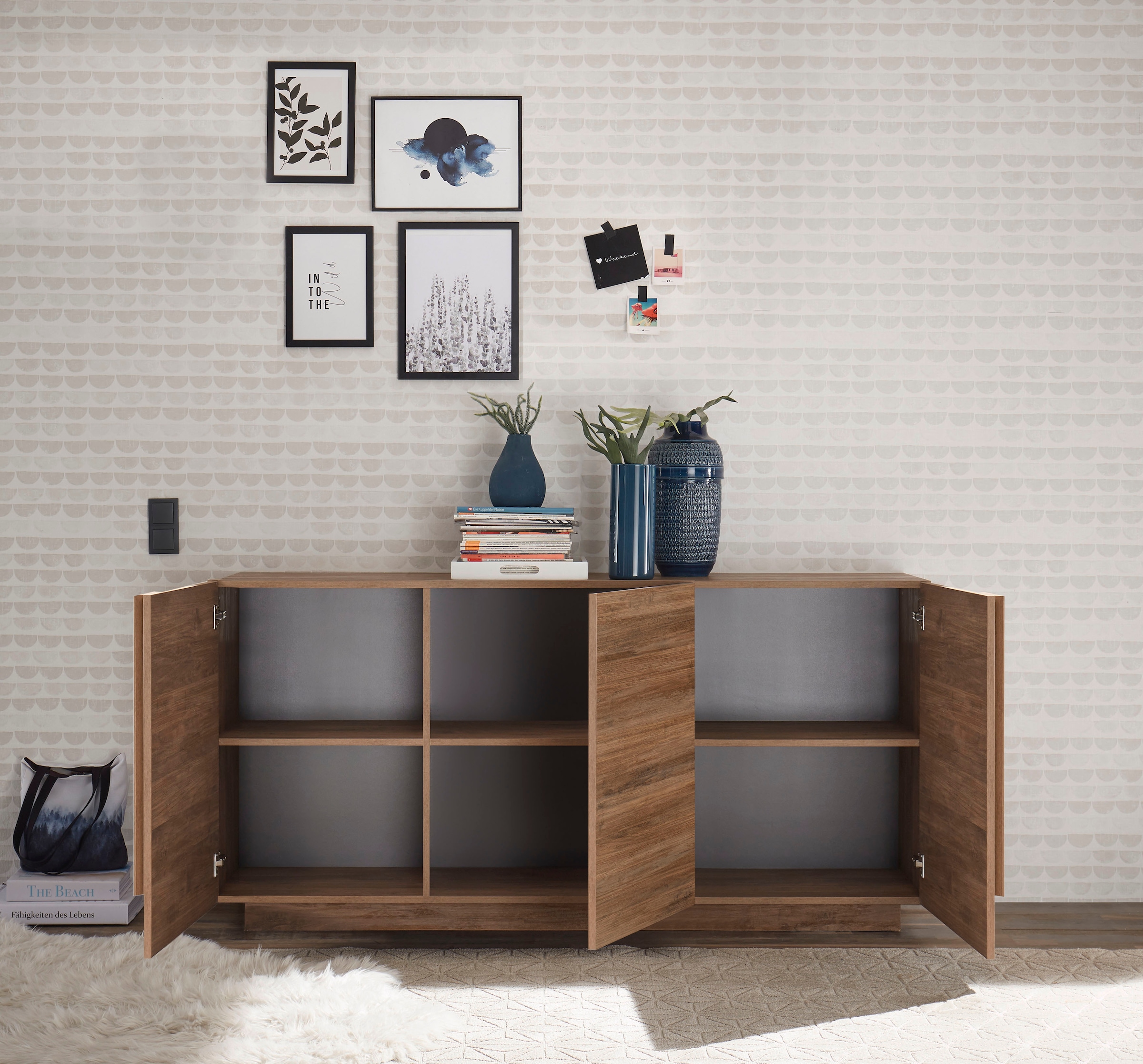 INOSIGN Sideboard »Jupiter, Breite 181 cm, Kommode 3 Türen - Soft Closing, Anrichte,«, moderne Griffblende, FSC®, cleveres Stauraumkonzept