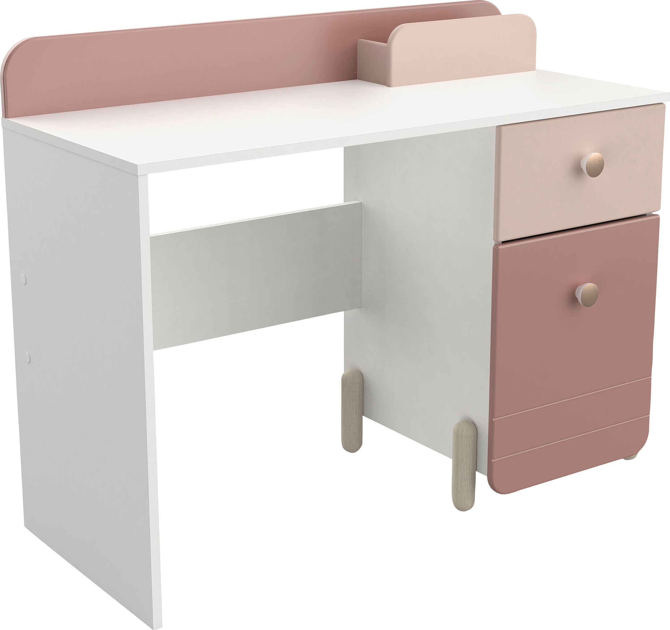 Demeyere GROUP Kinderschreibtisch »Jade«, Schublade, Stauraum, Runde Knopfgriffe mit Roségold-Finish