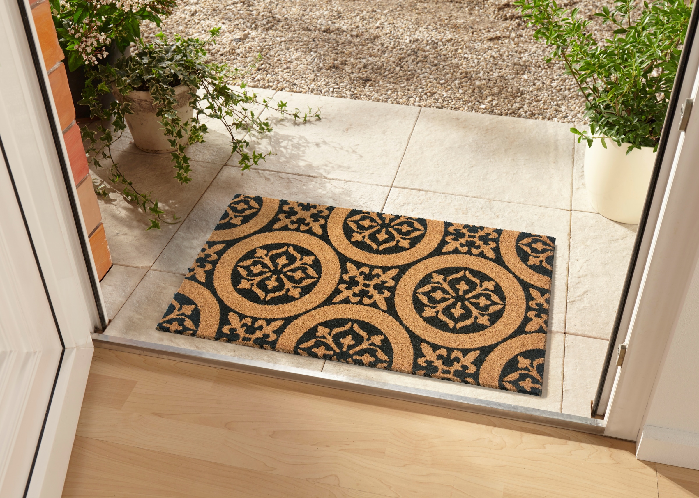 HANSE Home Fußmatte »Ornaments, Türmatte« rechteckig 15 mm Höhe Kokos, Schmutzfangmatte, Outdoor, Rutschfest, Innen, Kokosmatte, Flur