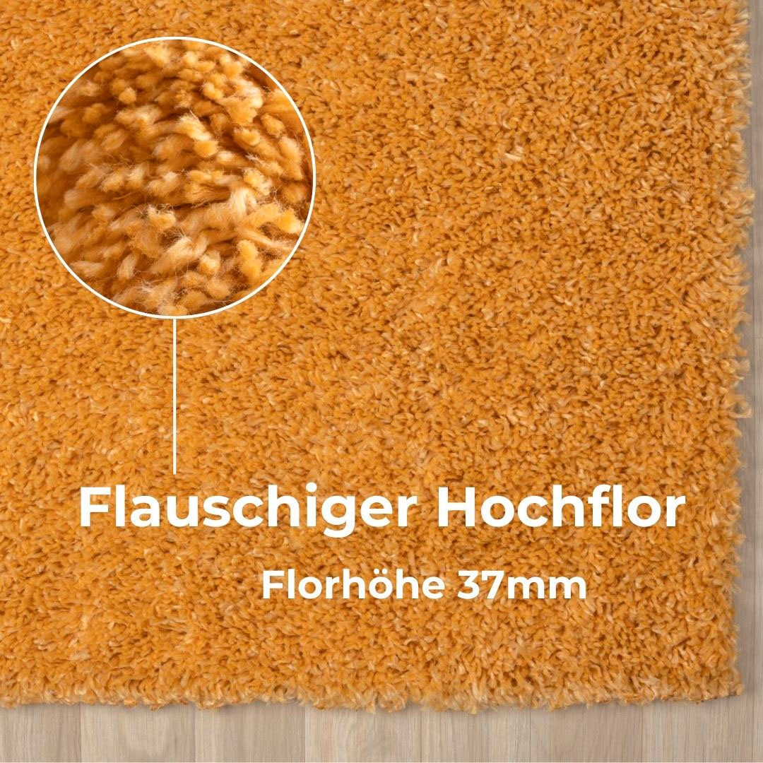 my home Hochflor-Teppich »Banji«, rechteckig, 37 mm Höhe, Uni Farben, weich und flauschig, auch als Läufer & in rund erhältlich