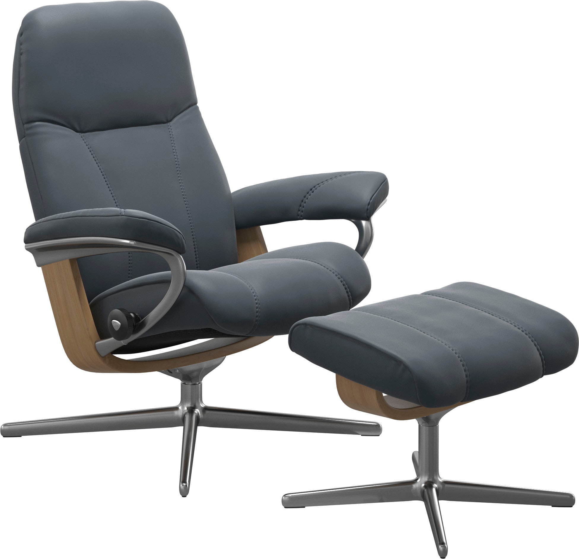 Stressless® Fußhocker »Consul« mit Cross Base, Größe S, M & L, Holzakzent Eiche