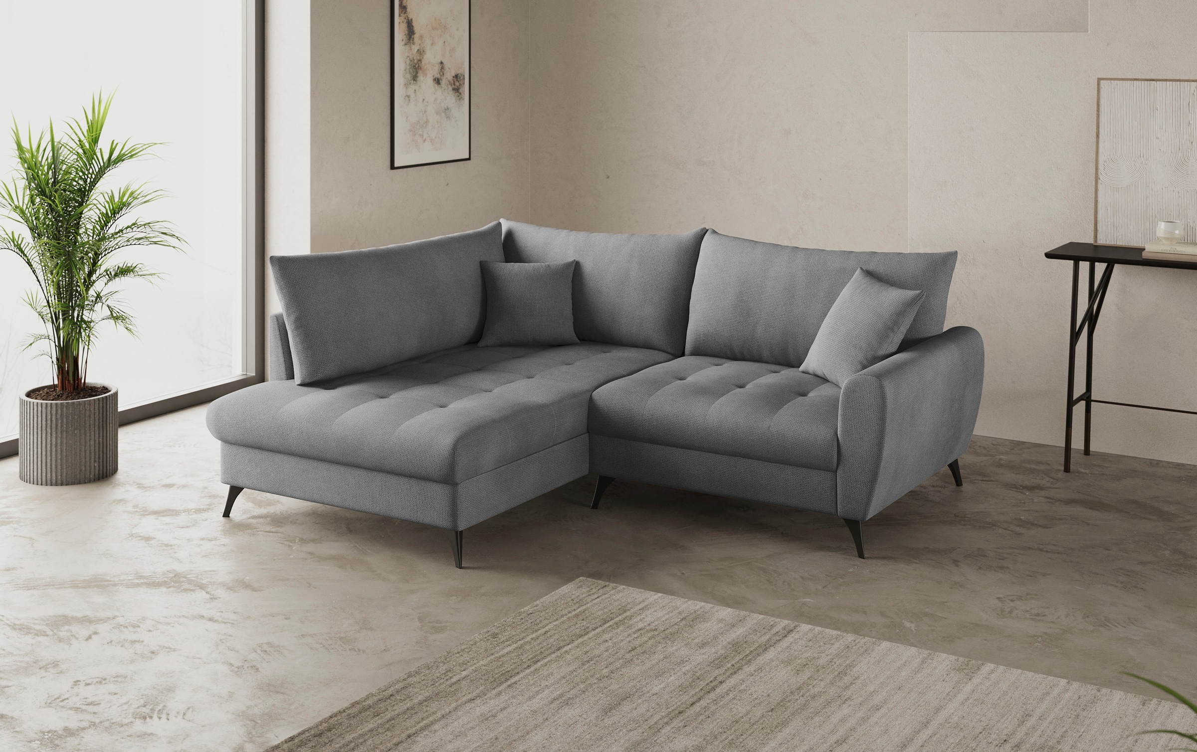 Mr. Couch Ecksofa »Blackburn II L-Form«, Wahlweise mit Kaltschaumpolsterung bis 140 kg belastbar