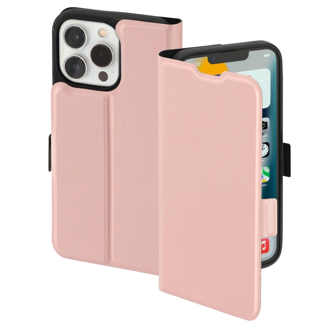 Hama Smartphone-Hülle »Booklet für Apple iPhone 13 Pro Max, Farbe rosa,  klappbar, aufstellbar«, iPhone 13 Pro Max, Mit Standfunktion und  Einsteckfach ➥ 3 Jahre XXL Garantie | UNIVERSAL