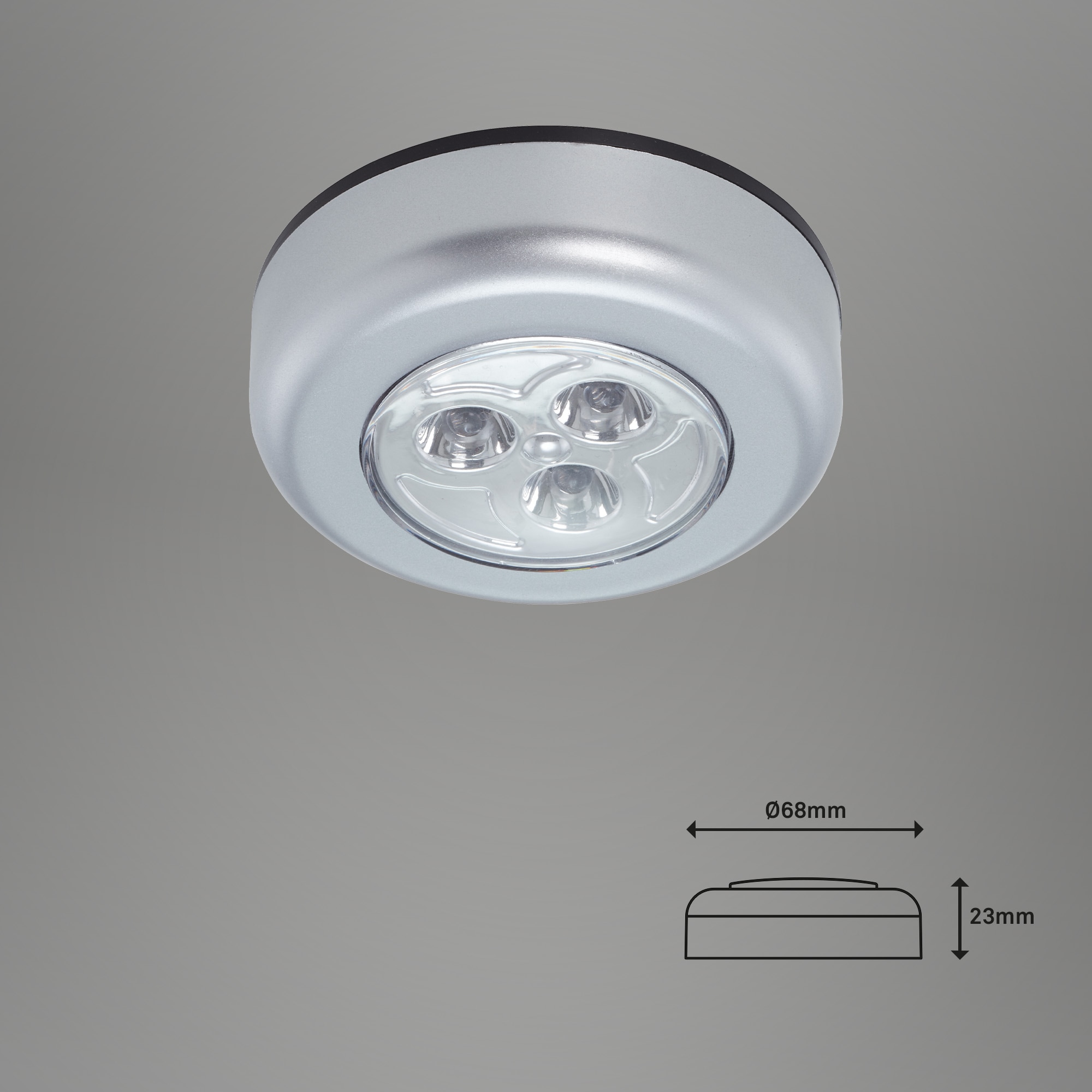 Briloner Leuchten LED Unterbauleuchte »LED Push Light, titanfarbig, 5er-Set, je 3xLED«, Leuchtmittel LED-Modul | LED fest integriert