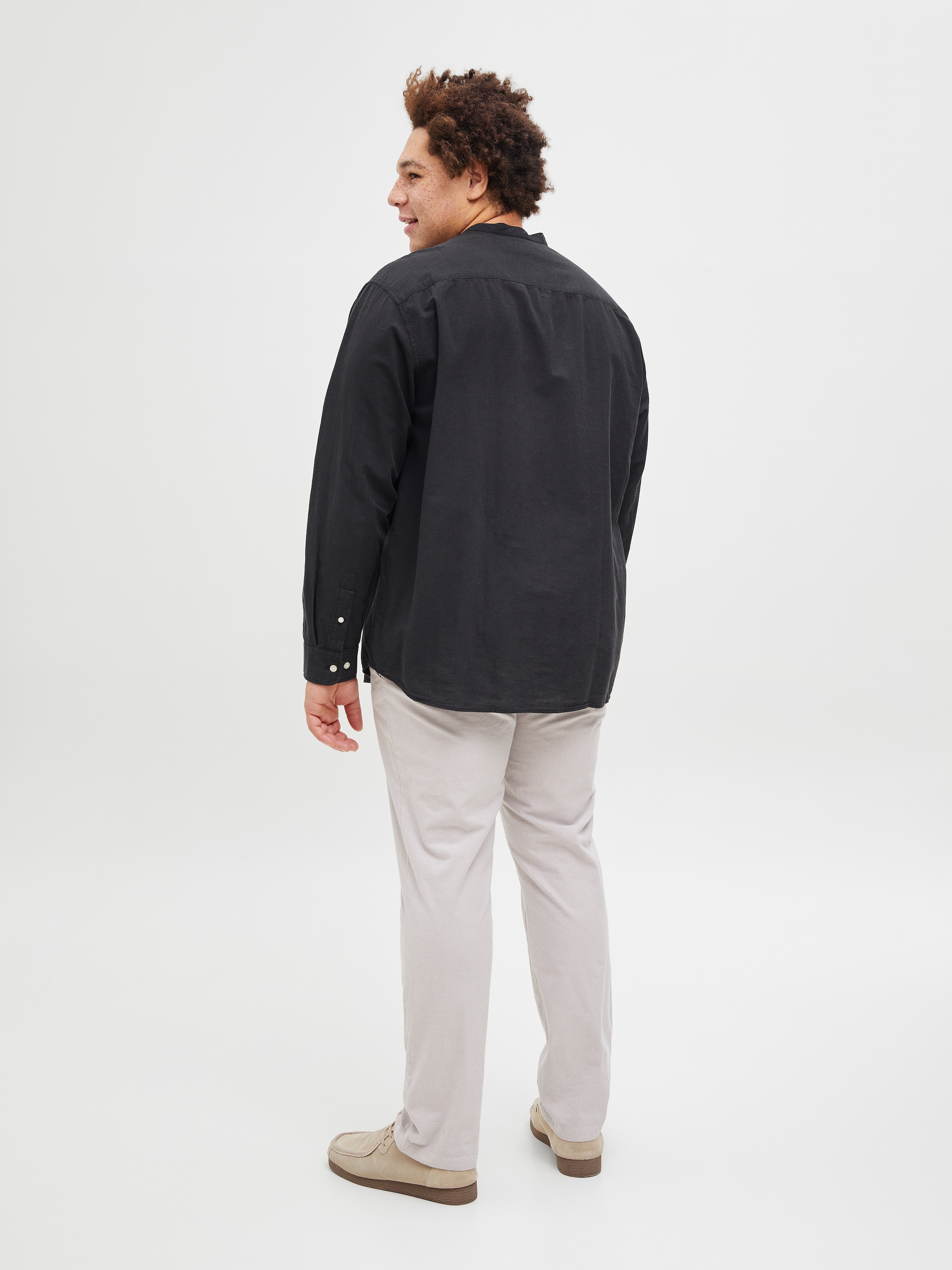 Jack & Jones PlusSize Langarmhemd »JJEBREEZE LINEN BLE BAND SHIRT LS SN PLS«