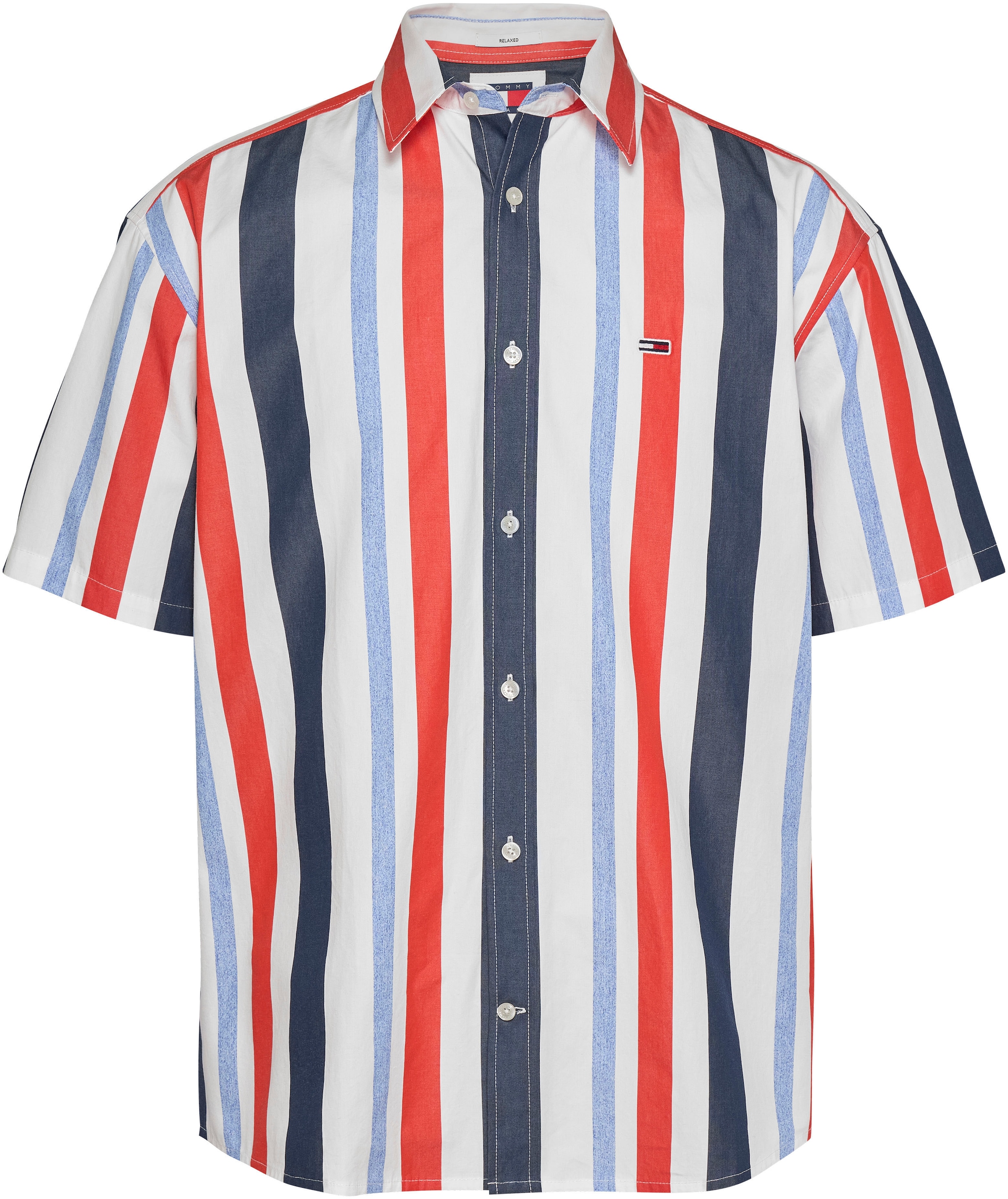 Tommy Jeans Kurzarmhemd »TJM RLX STRIPES SHIRT«, mit mehrfarbigen Streifen