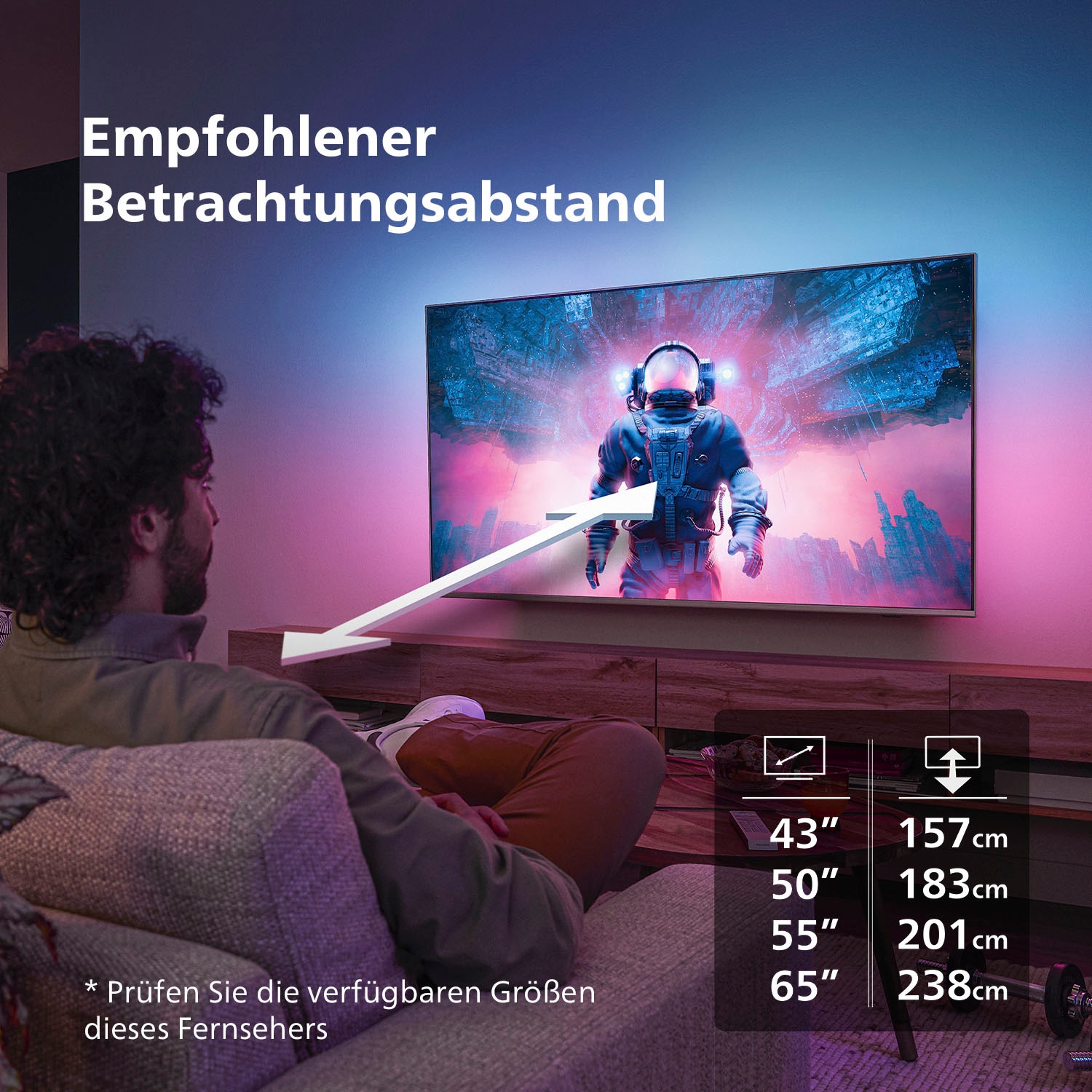 Philips LED-Fernseher, 164 cm/65 Zoll, 4K Ultra HD, Smart-TV