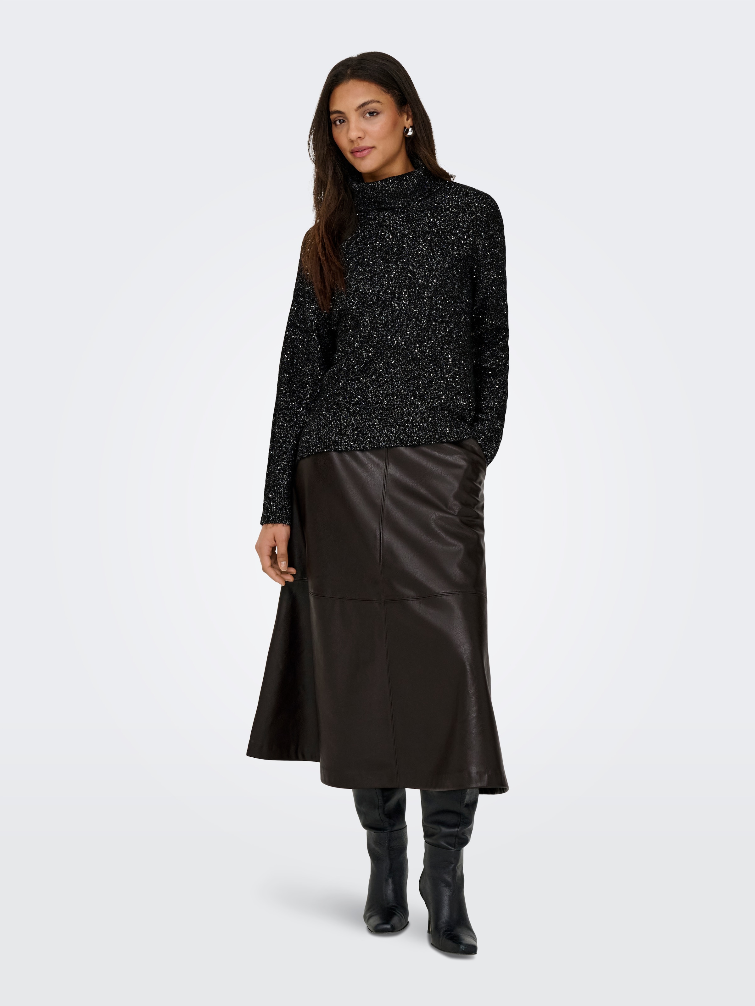 ONLY Rollkragenpullover »ONLARIZONA LS SEQUINS ROLLNECK PULL KNT«