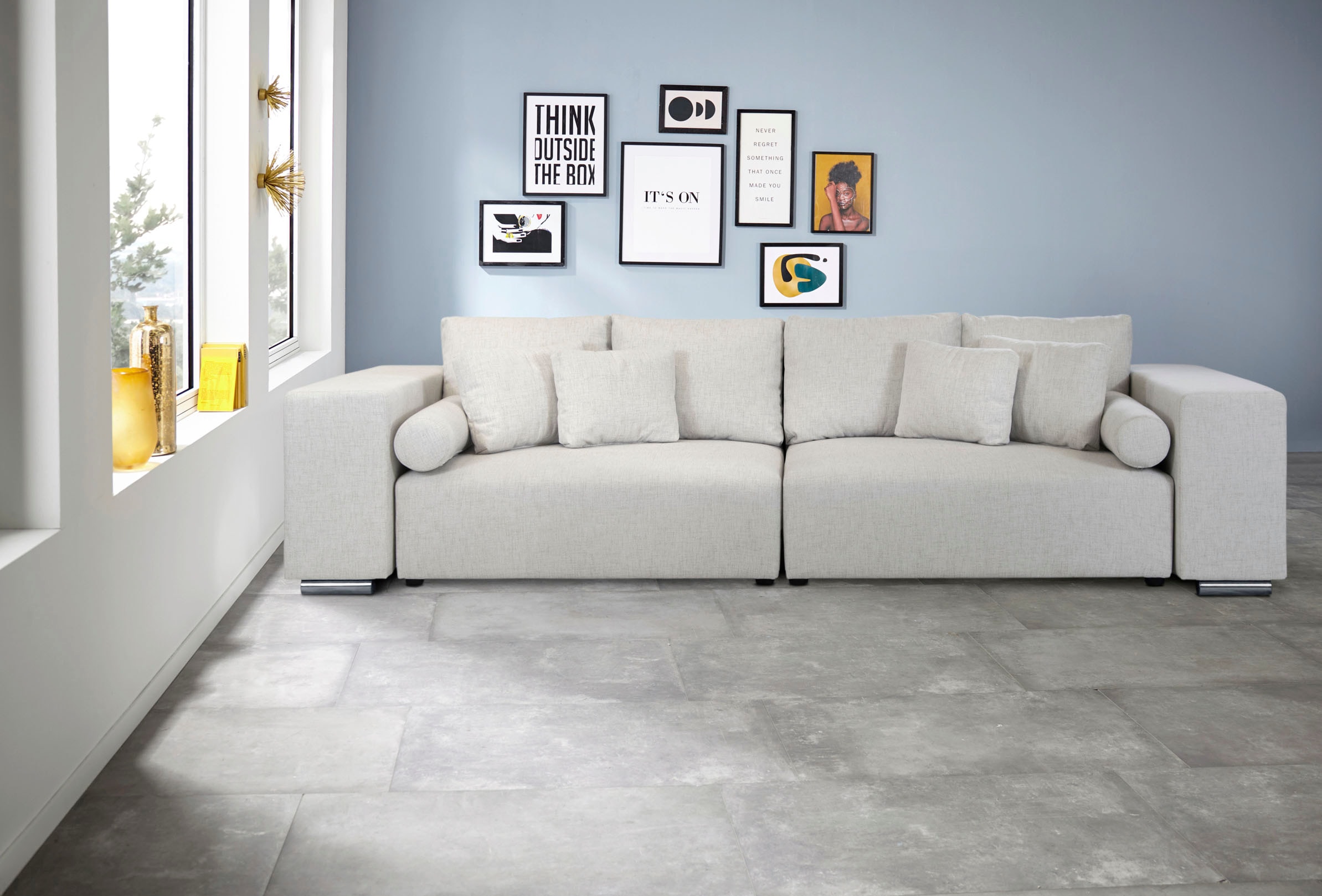 INOSIGN Big-Sofa »Aliya«, incl. Bettfunktion und Bettkasten, Breite 290 cm,incl. Zierkissen