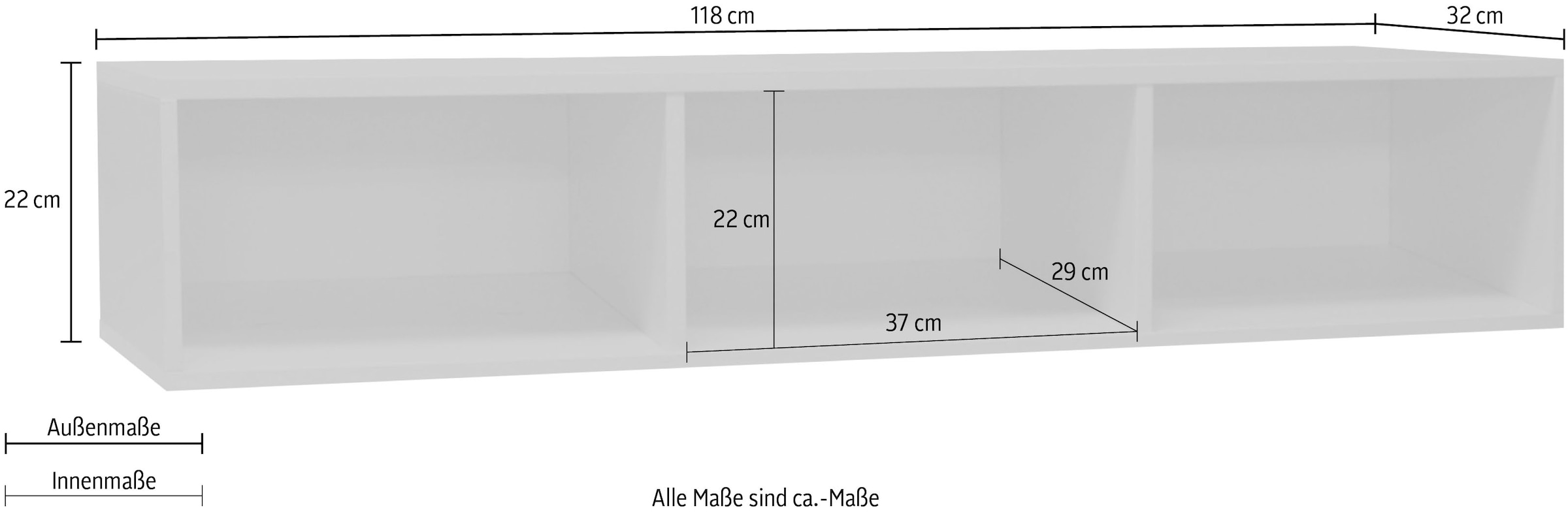Mäusbacher Hängeregal »Bonnie«, Breite/Höhe oder bequem waagerecht cm 118 bestellen senkrecht