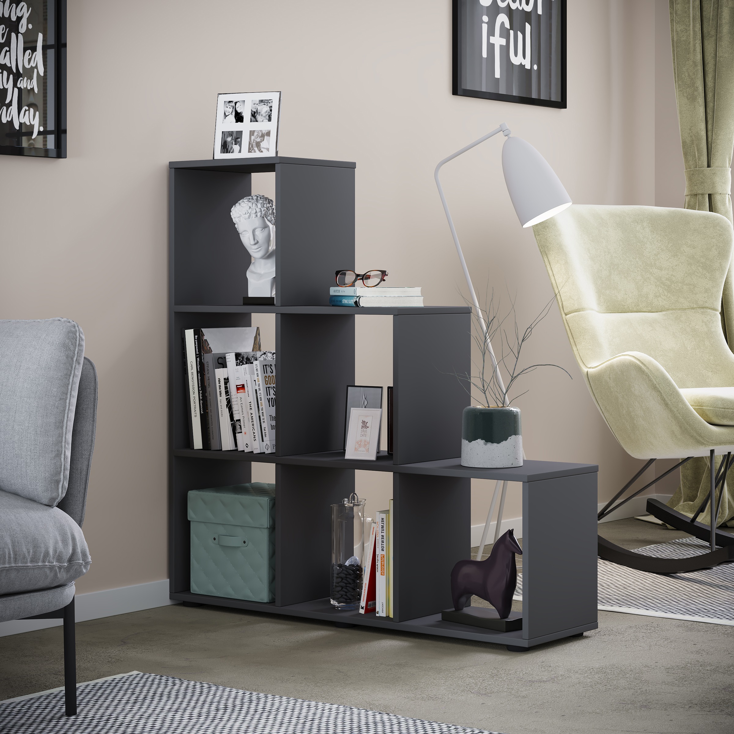 VCM Standregal »Holz Stand Treppenregal Regal 6 Fächer Nitas« 1 Stk. tlg.