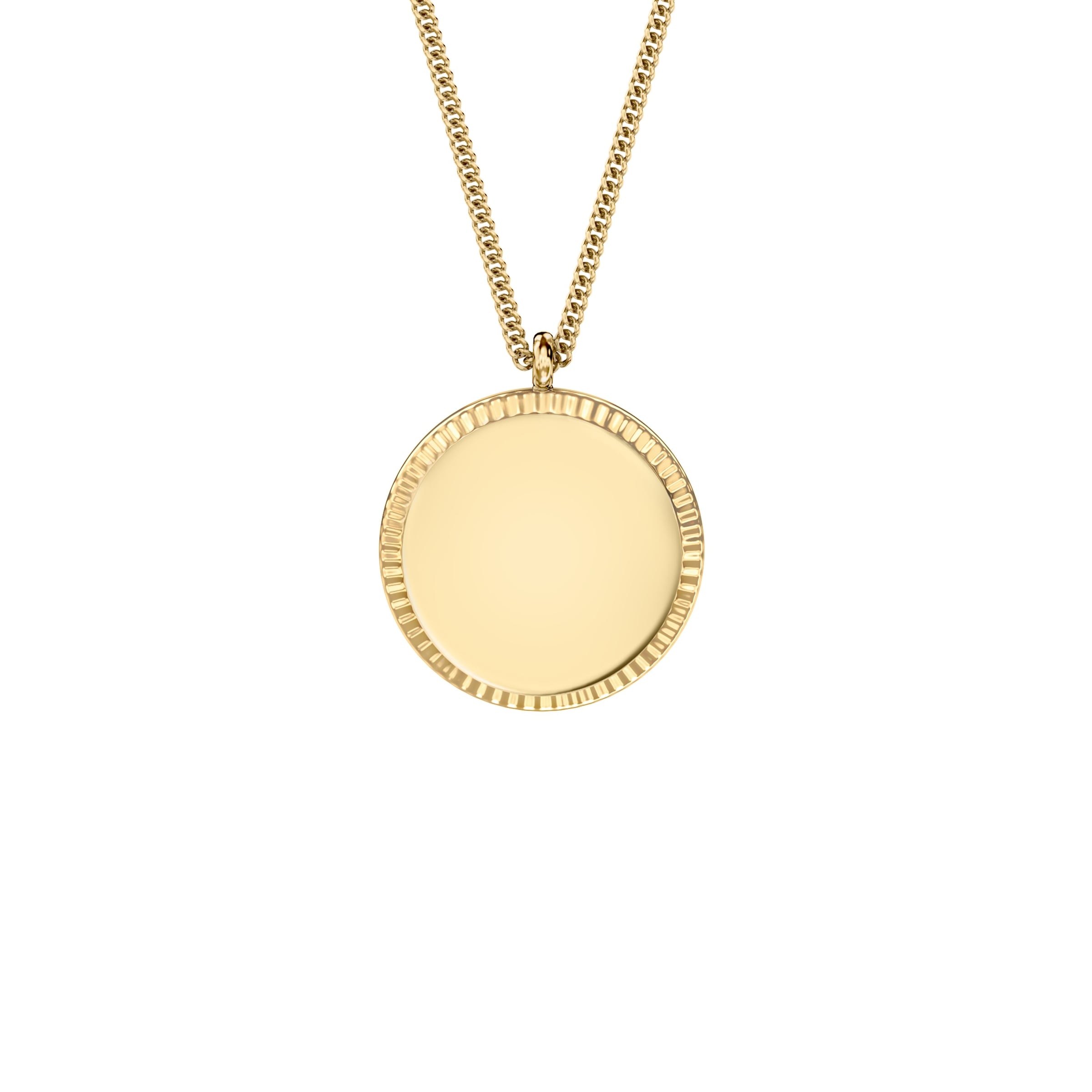 Fossil Kette mit Anhänger »Schmuck Geschenk Edelstahl Halskette Kreis Scheibe Ellis«