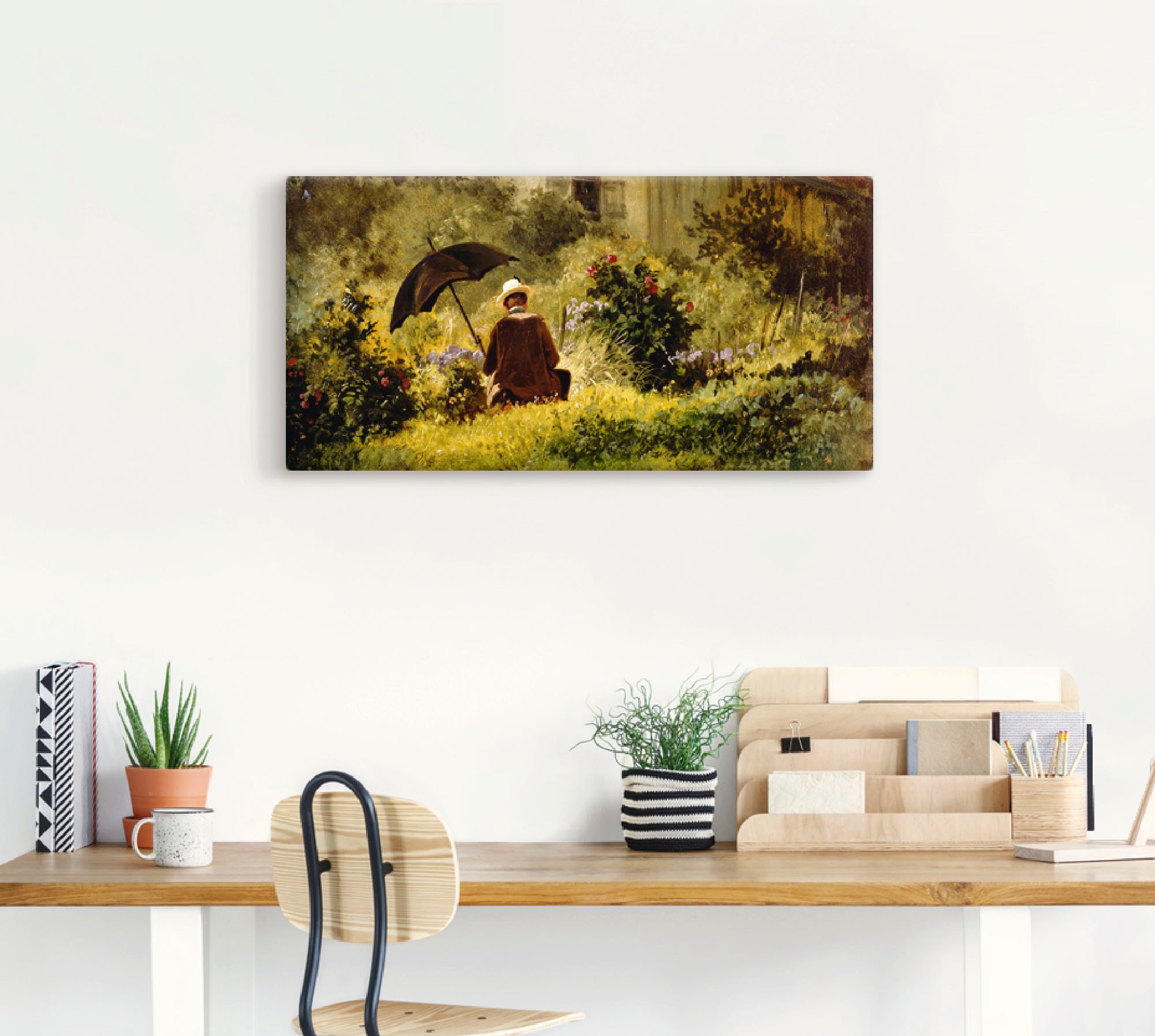 Artland Leinwandbild »Der Maler im Garten«, Mann, (1 St.), auf Keilrahmen gespannt
