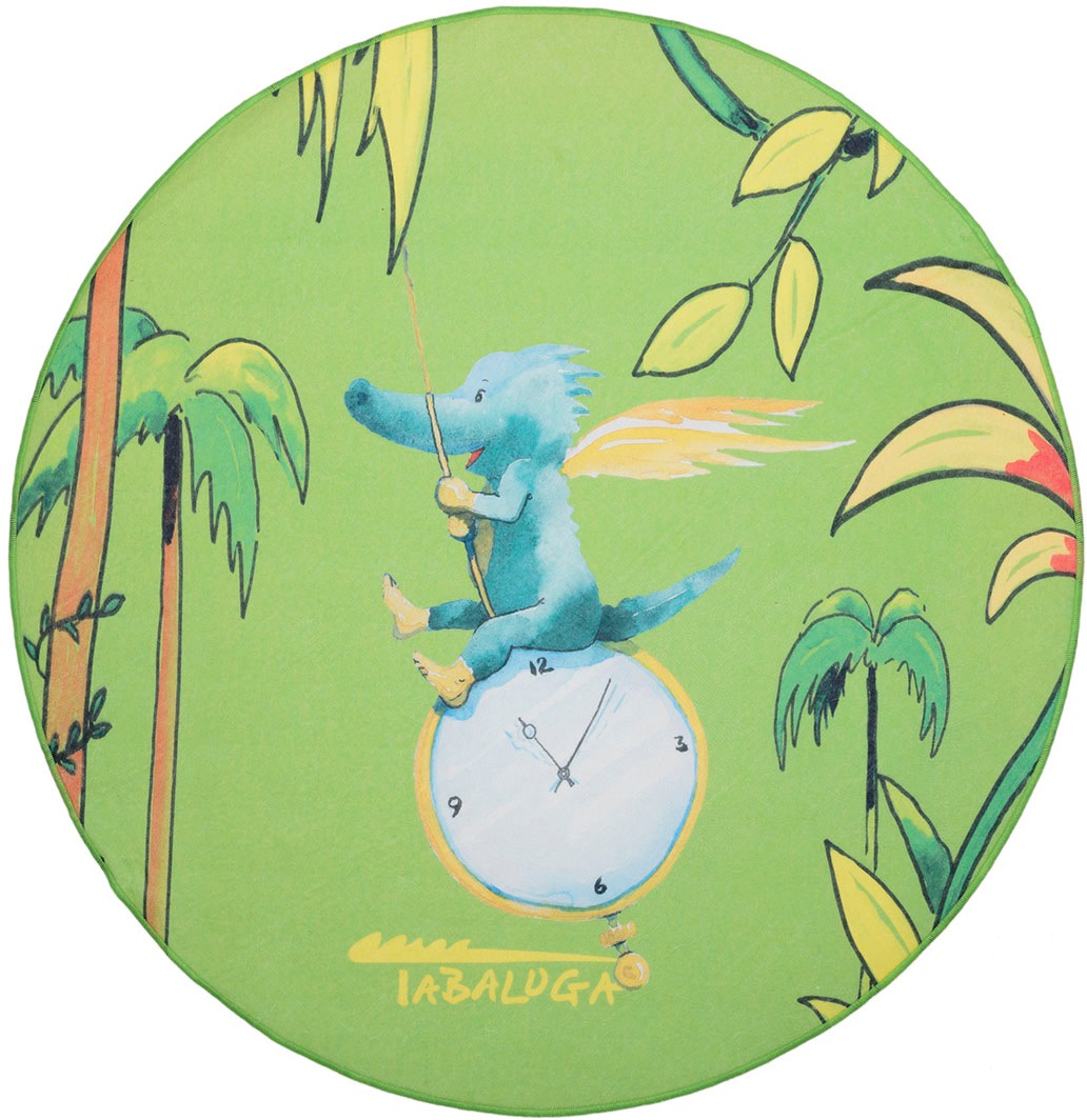 TABALUGA Kinderteppich »Drache Tabaluga Zeit, grün«, rund, 4 mm Höhe, bedruckt, waschbar, Kinderzimmer