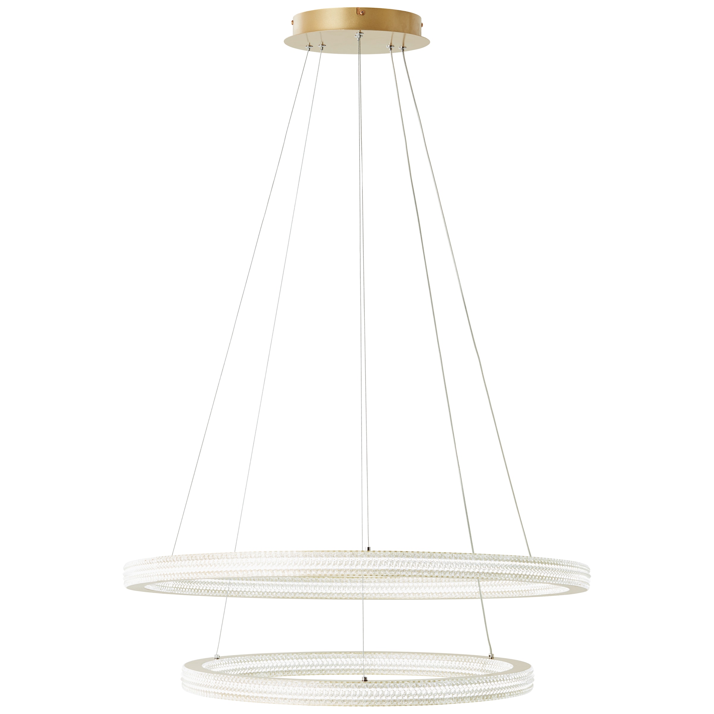 Brilliant LED Pendelleuchte »Calvi«, 11200 lm, Höhe 150 cm, Ø 80 cm, Aluminium/Kunststoff, goldfarben matt