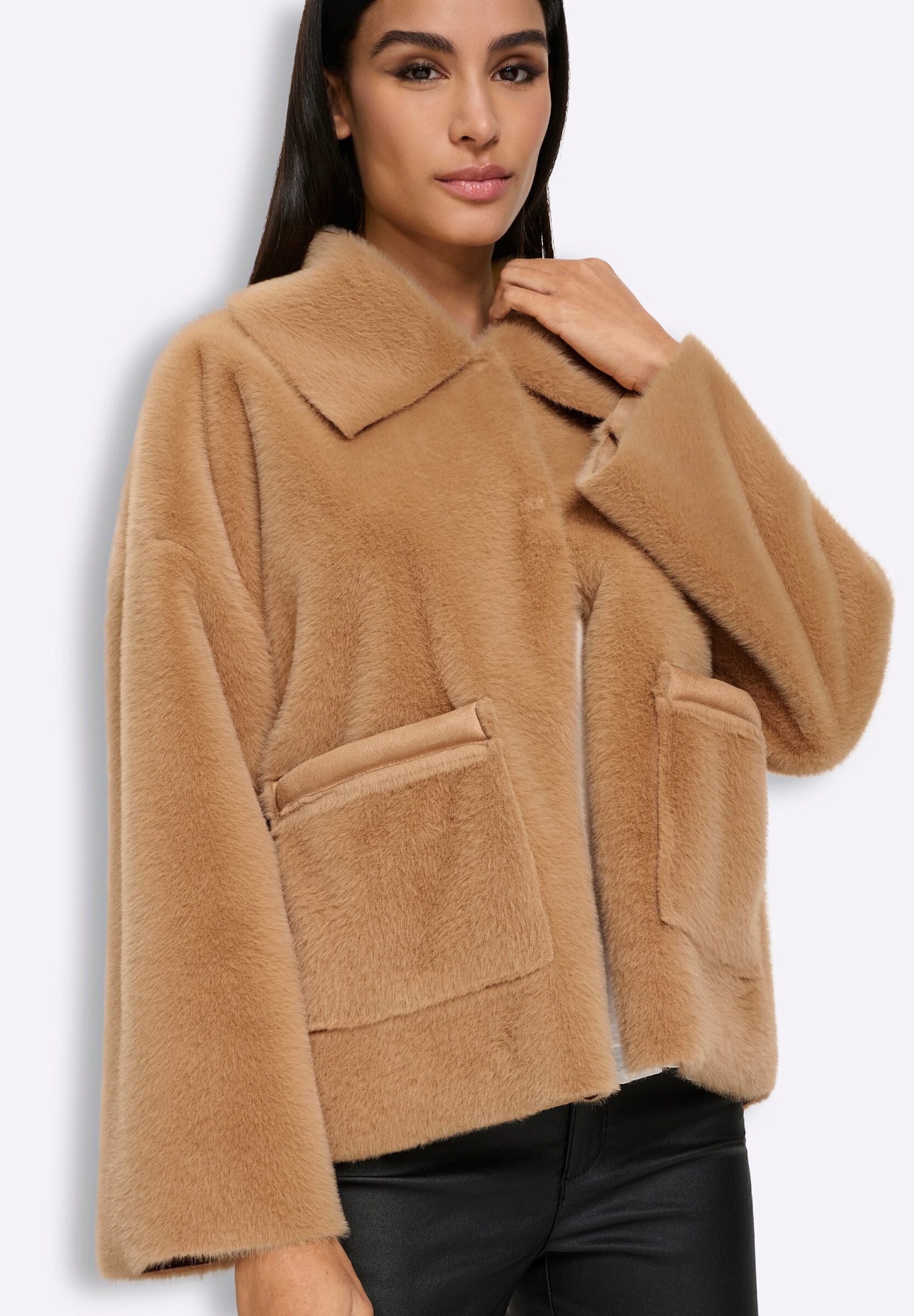 heine Kurzjacke »Fellimitat-Jacke Fellimitatjacke« ohne Kapuze