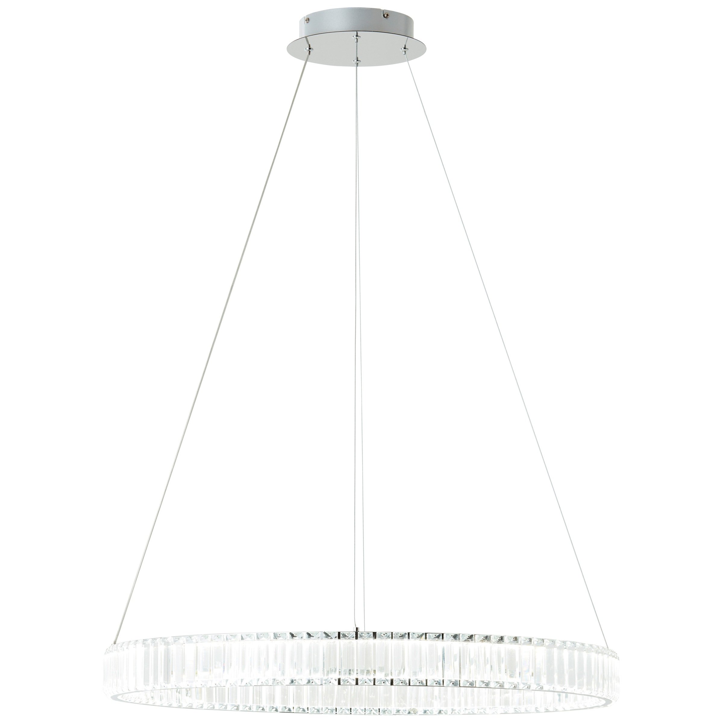 Brilliant LED Pendelleuchte »Queen«, Höhe 150cm, Ø 80cm, 6000lm, kürzbar, Aluminium/Kunststoff, chromfarben