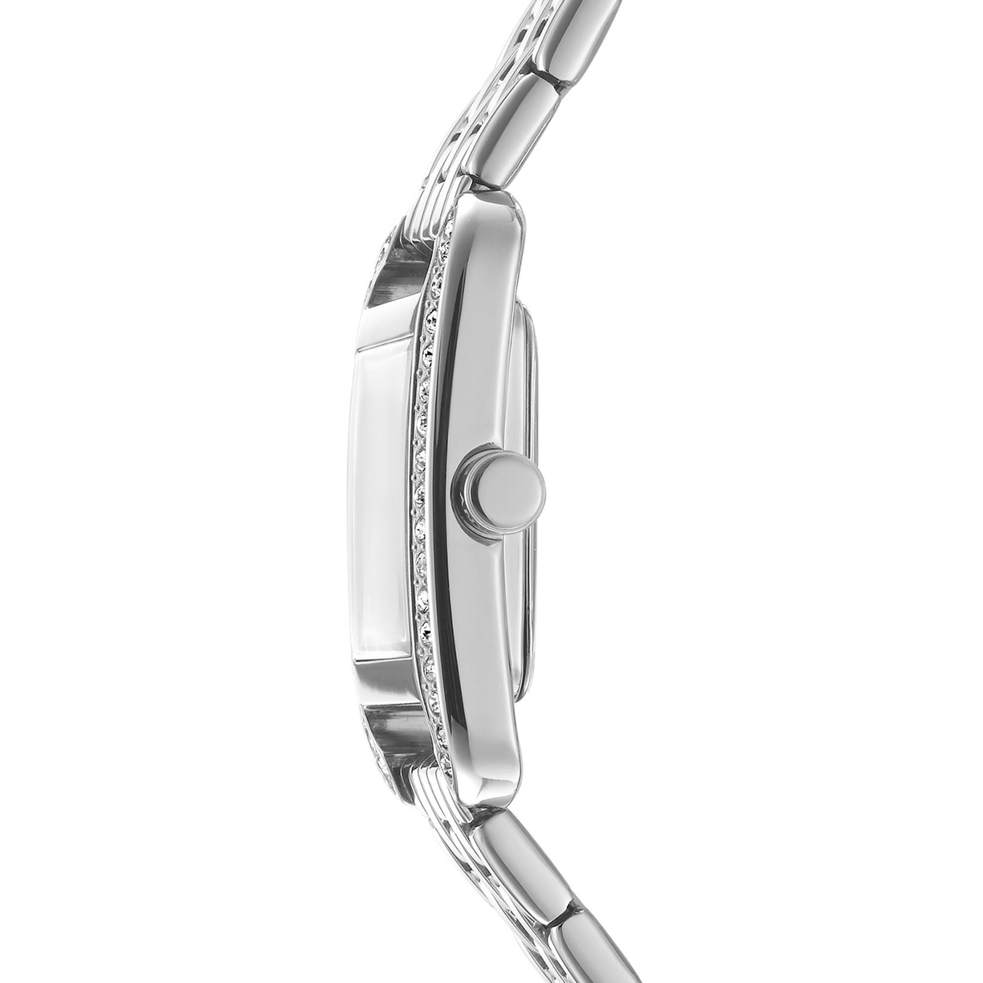 DKNY Quarzuhr »Signature square Watch« Armbanduhr, Damenuhr, Edelstahlarmband, analog