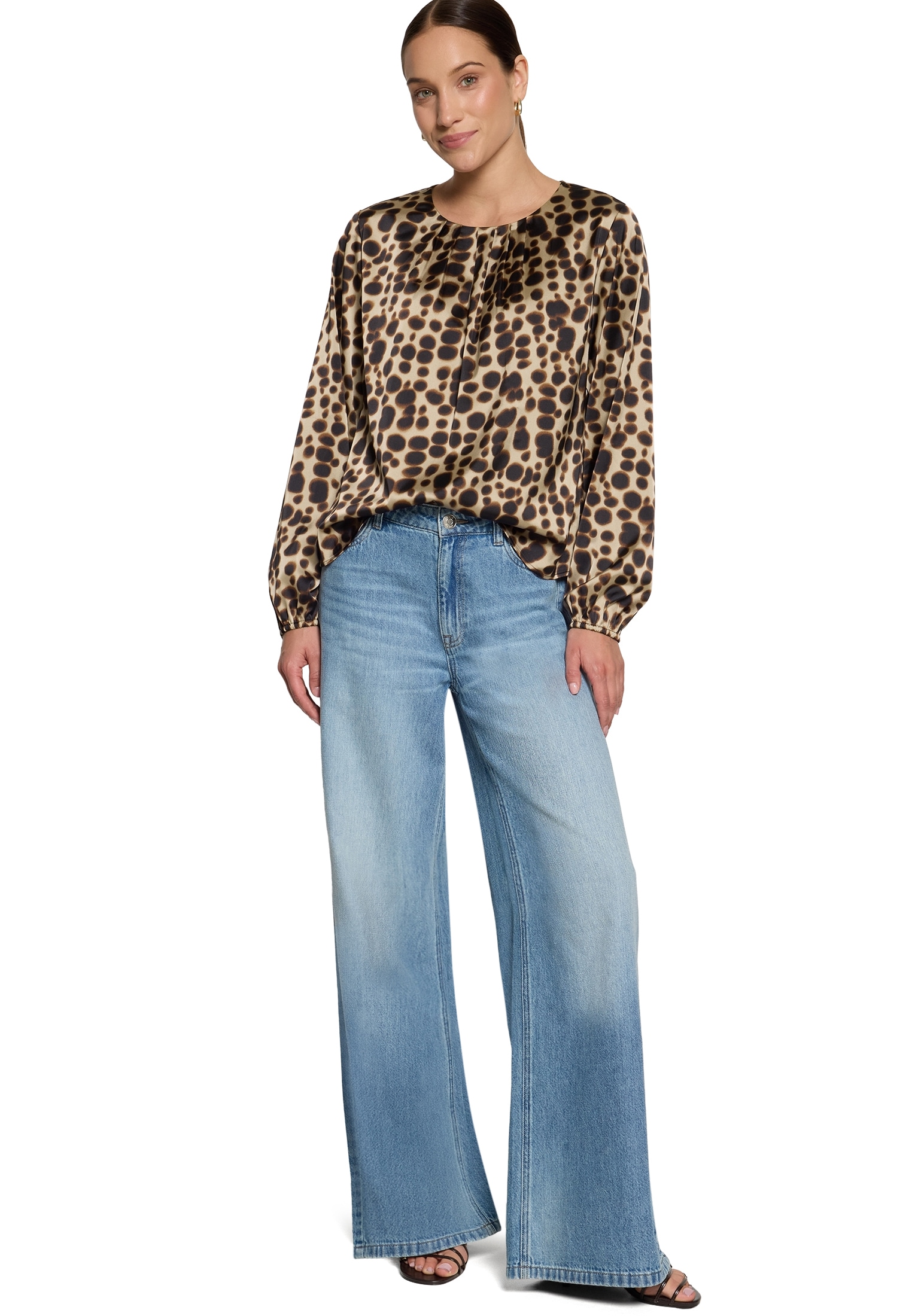 Zero Satinbluse »Satin-Bluse mit Print.«