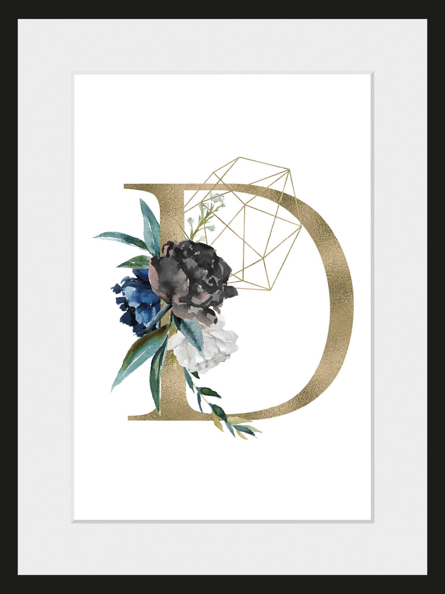 queence Bild »D« Buchstaben | D | Pflanzen | Pflanzenbilder 1 Stk. tlg. HD Premium Poster-Druck inkl. Holzrahmen