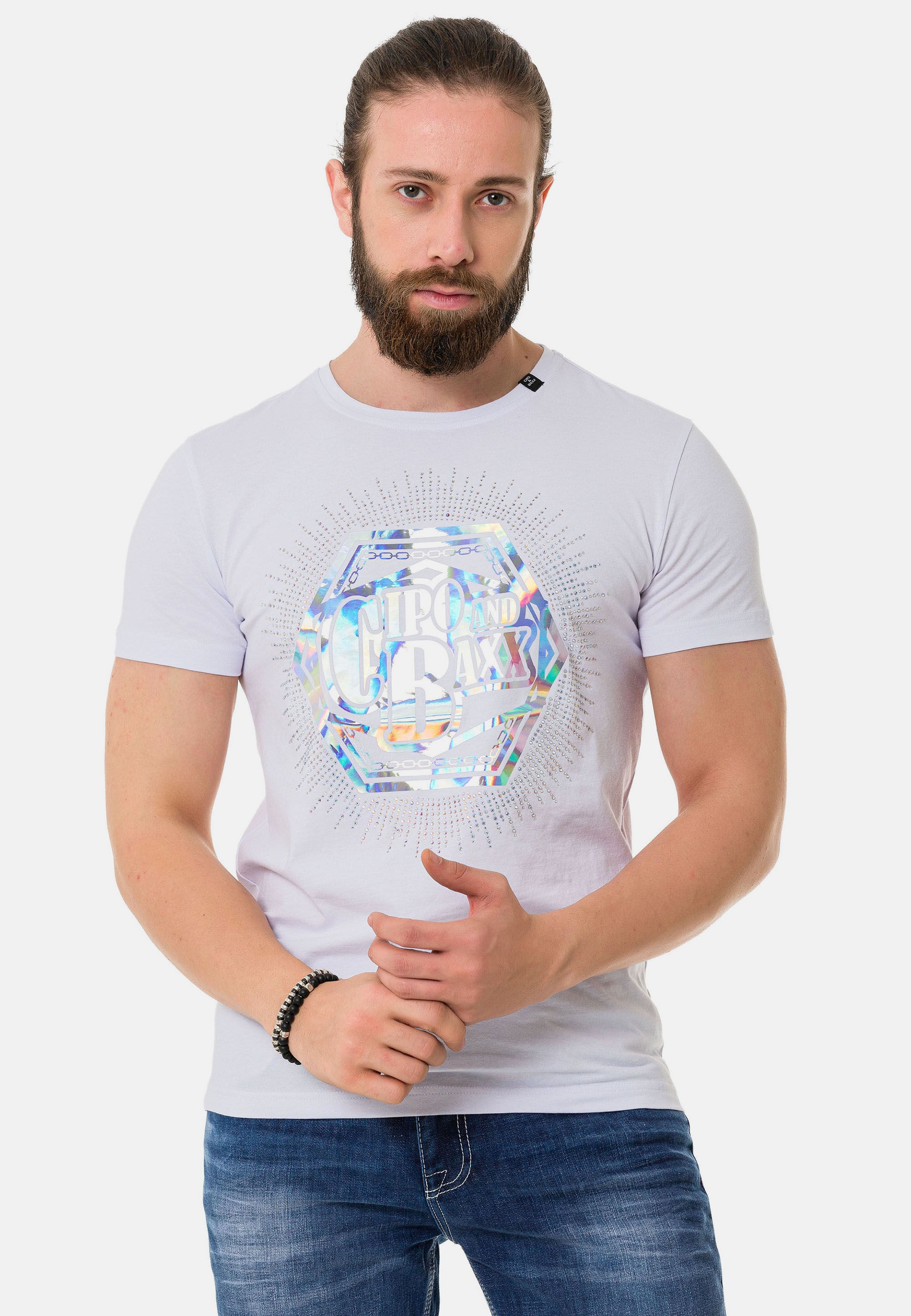 Cipo & Baxx T-Shirt »CT720« gerade geschnitten