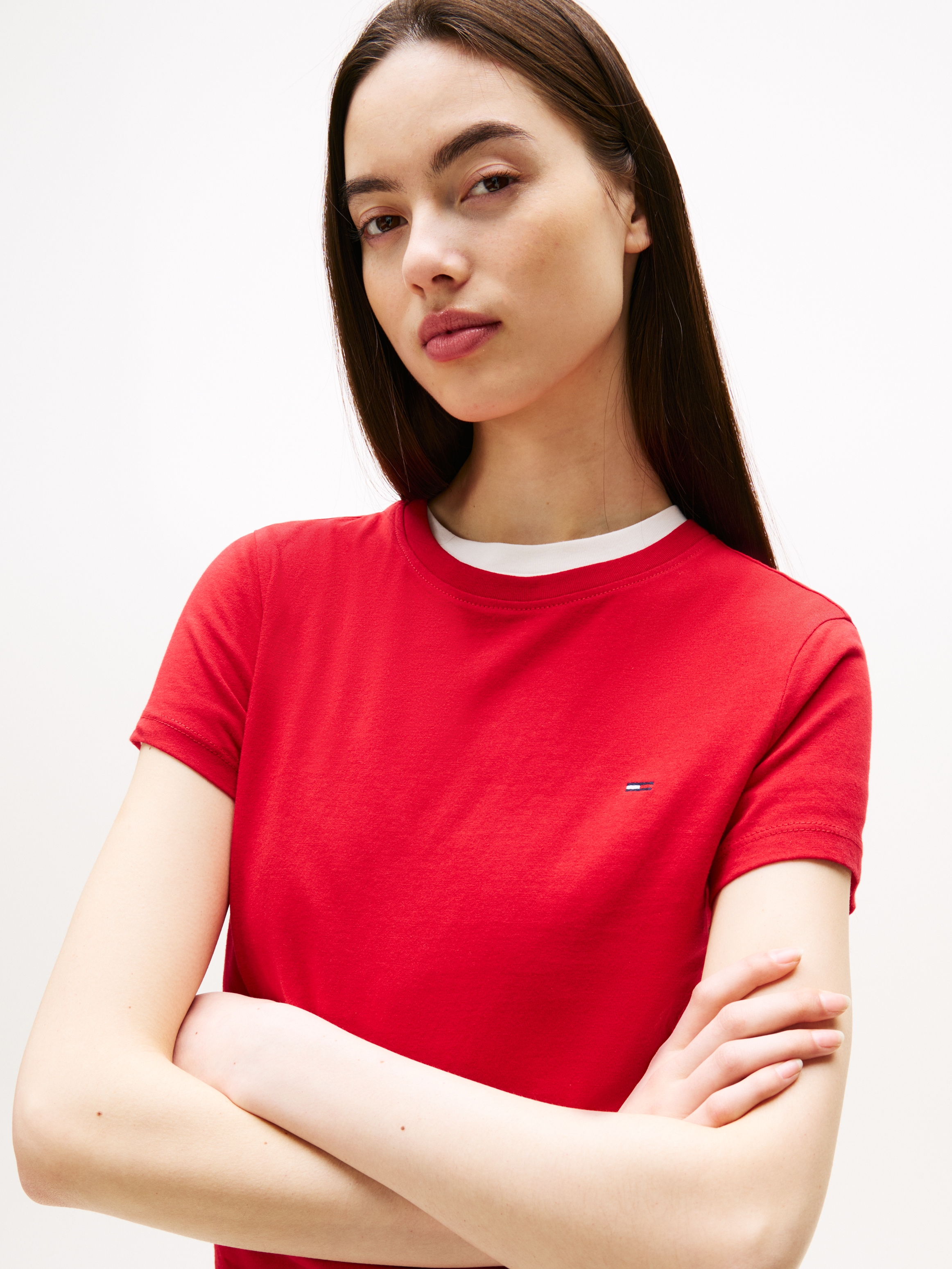 Tommy Jeans T-Shirt »TJW 2PACK C-NECK TEE«, (Packung, 2 tlg., 2er), mit Logo-Stickerei