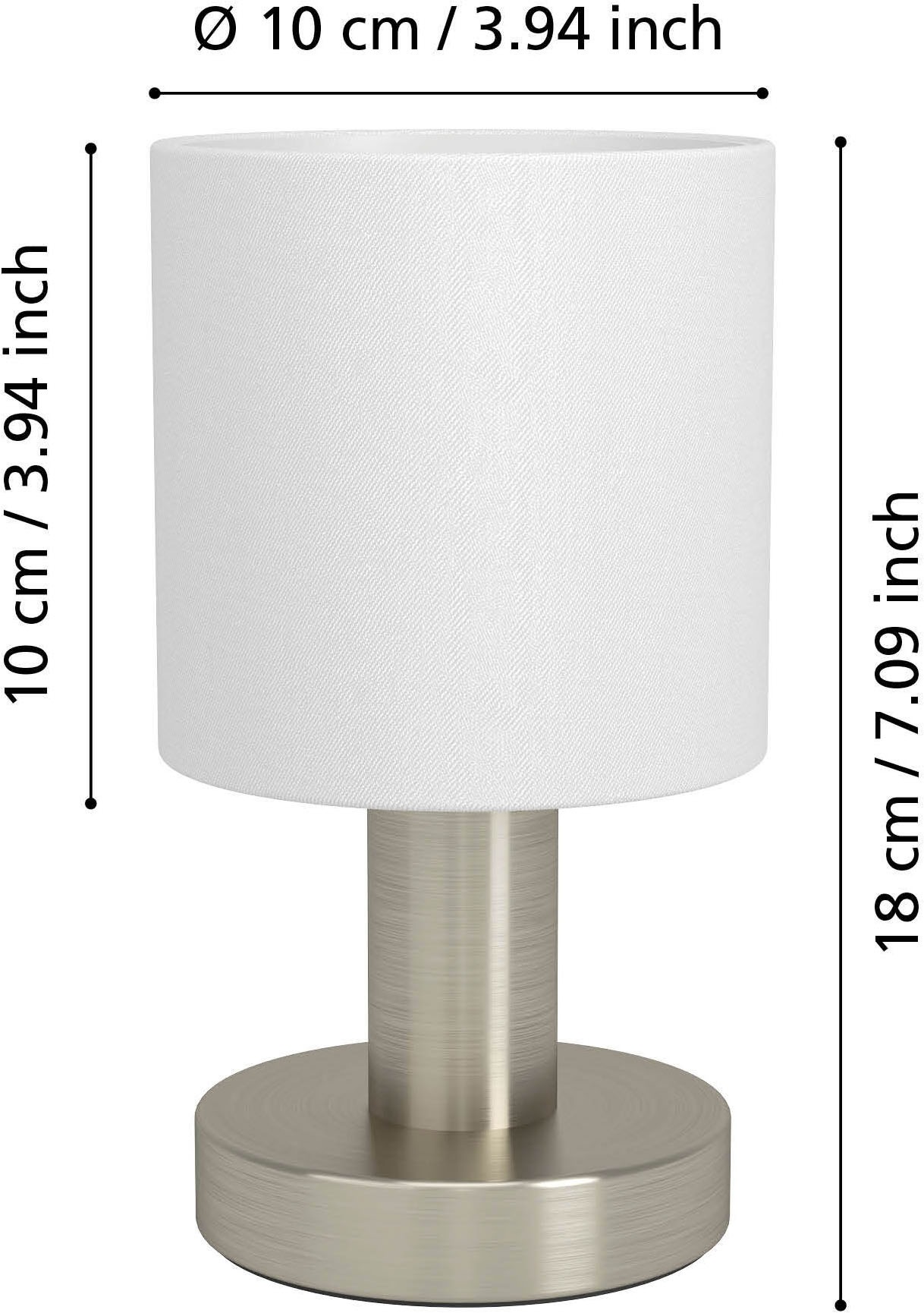 EGLO Tischleuchte »MONTETTO Tischlampe - Stahl - E14 - 1X40W - IP20« E14 1 Stk. Nachttischlampe, Schreibtischleuchte, Leselampe, H18 x Ø10 cm