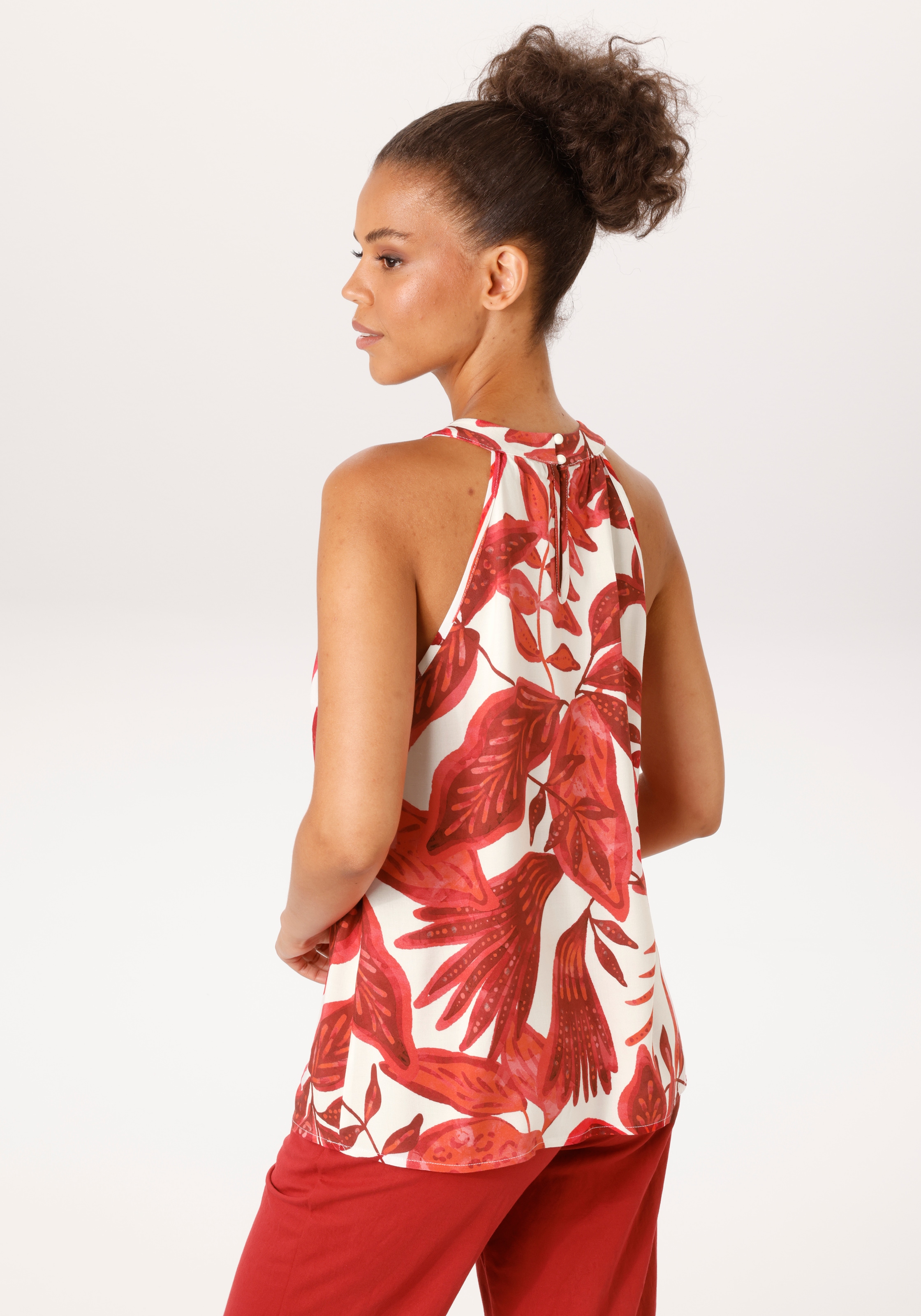 Aniston CASUAL Blusentop mit großflächigen Blättern bedruckt - NEUE KOLLEKTION
