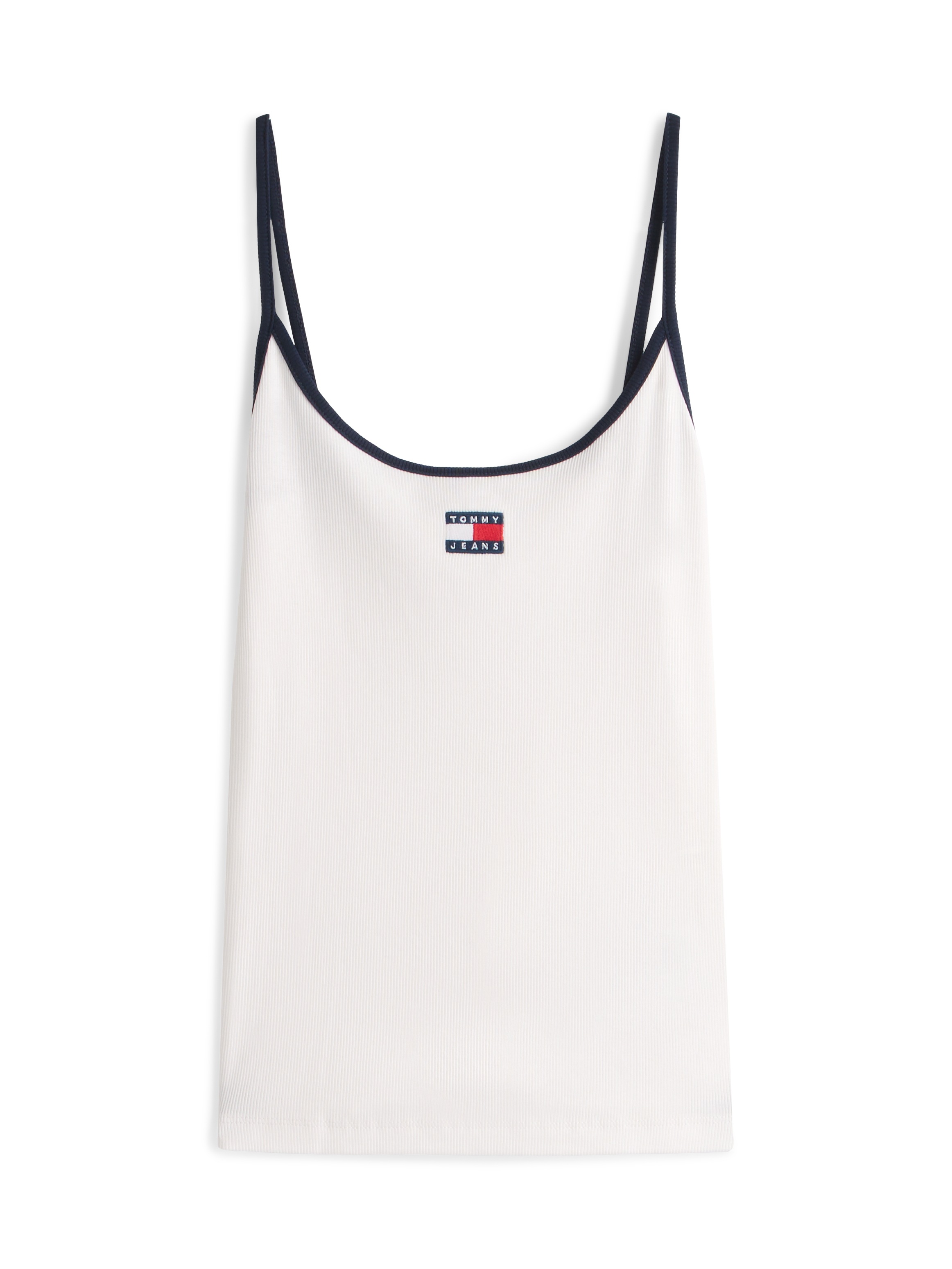 Tommy Jeans T-Shirt »TJW SLIM BADGE STRAPPY TOP« mit den auffälligen Kontrastdetails