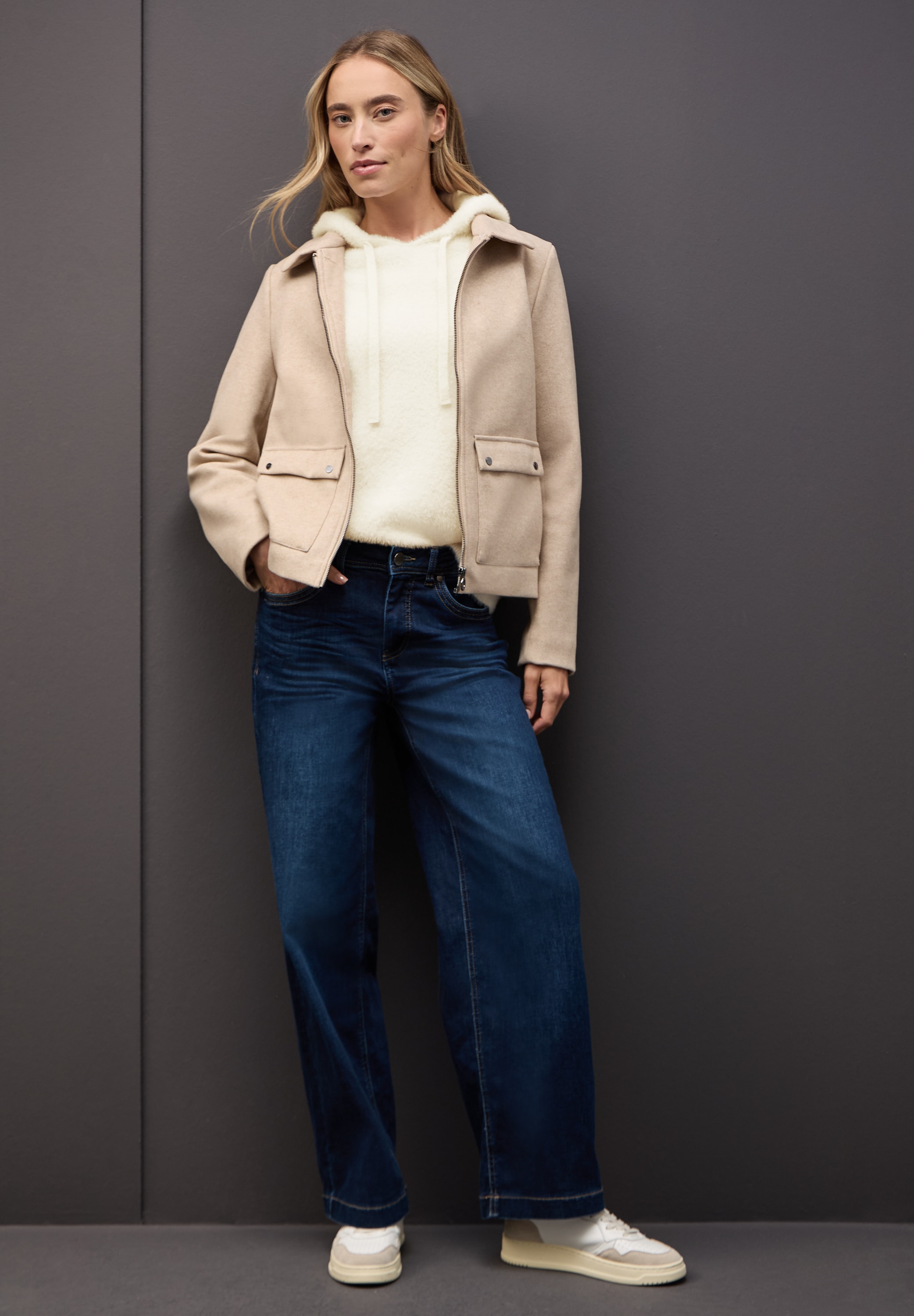 STREET ONE Kapuzenpullover aus softer Federgarn-Qualität