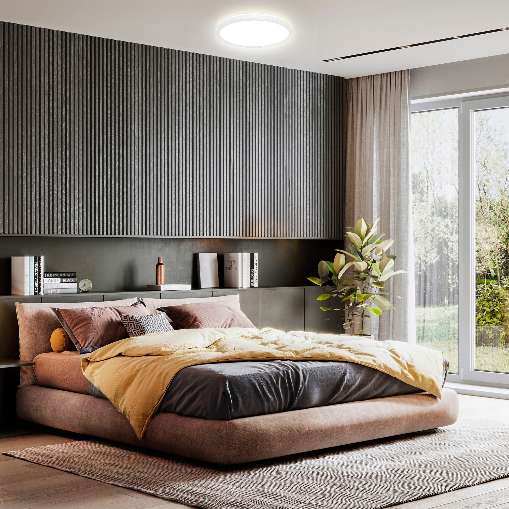 B.K.Licht LED Deckenleuchte »BK_DB1558 LED Bad-Deckenlampe, mit Backlight, Ultraflach«, 1 flammig, Leuchtmittel LED-Modul | LED fest integriert, Indirektes Licht, 18W, 4.000K, 2400Lm, IP44, Ø29cm