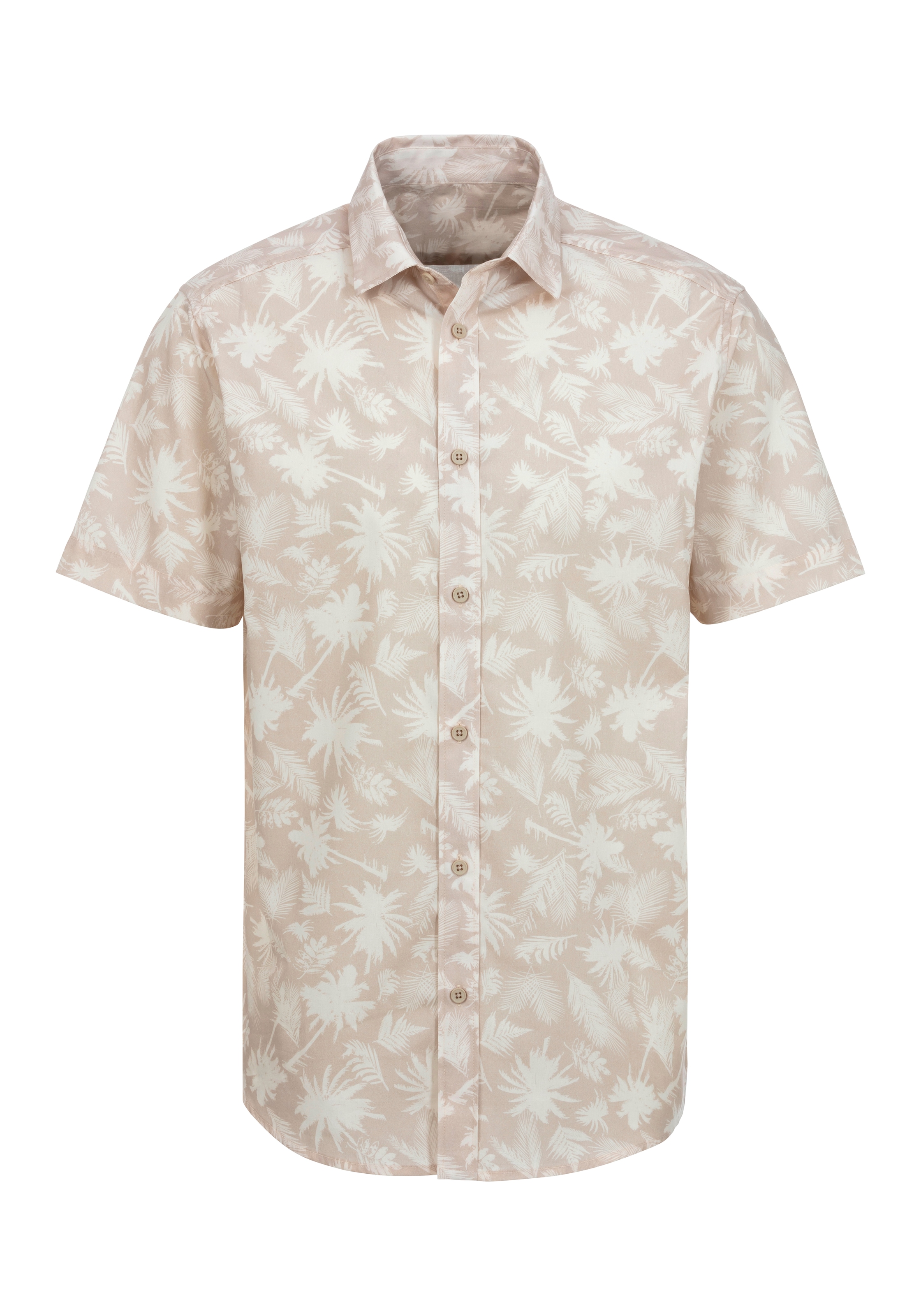 Beachtime Hawaiihemd »Regular fit«, Kurzarm, Freizeithemd mit Palmenprint, reine Baumwolle