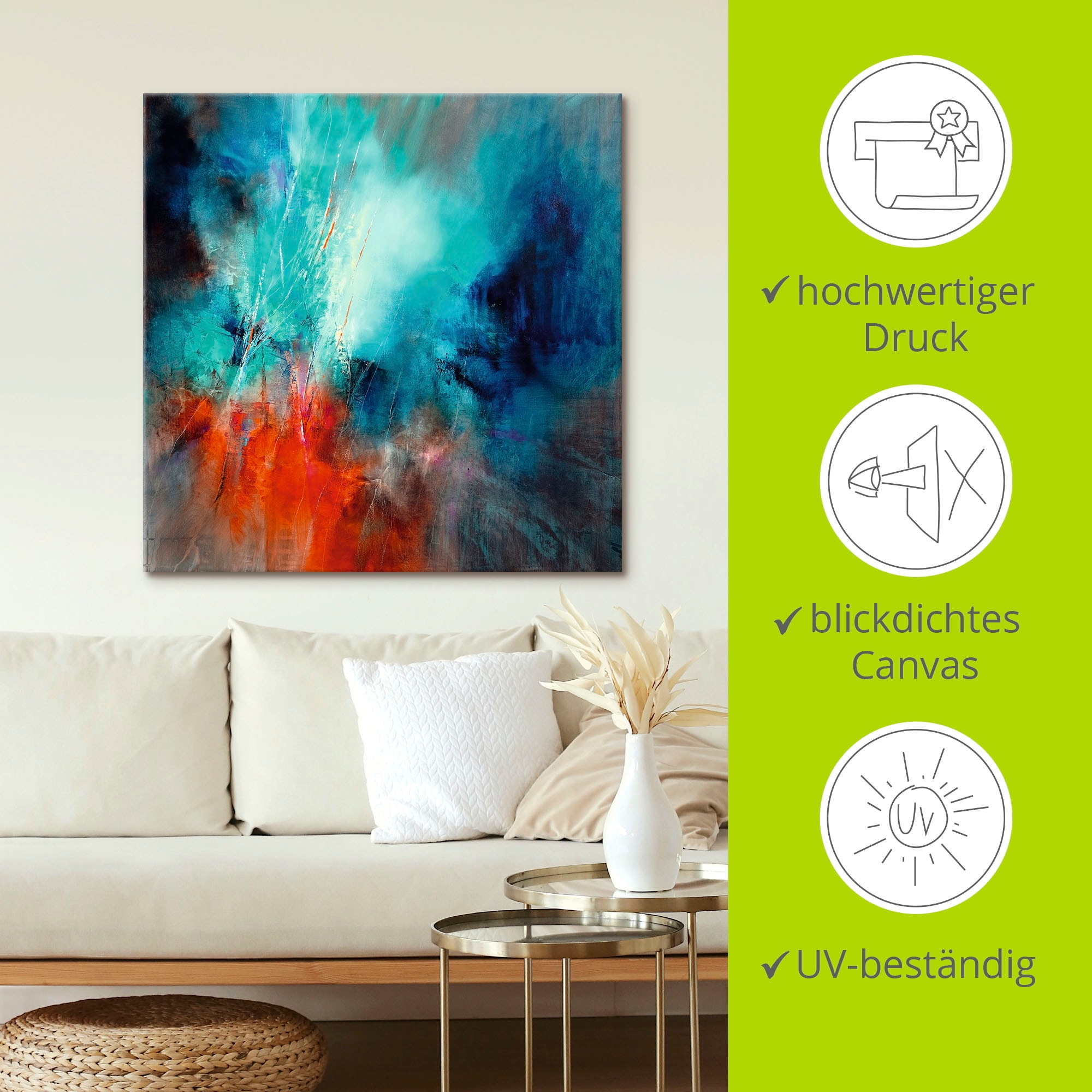 Artland Wandbild »Frühling im Eistobel« Gegenstandslos 1 Stk. tlg. als Alubild, Leinwandbild in verschied. Größen